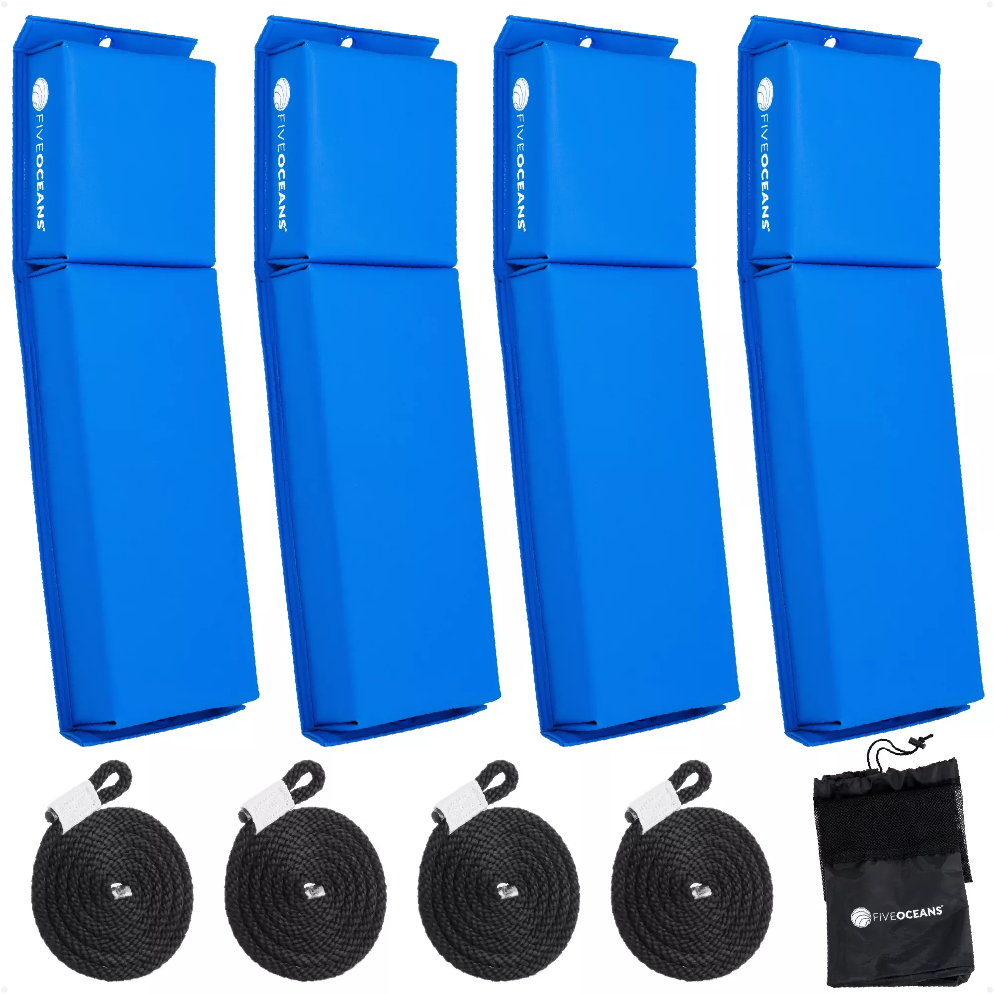 Flat Boat Fenders 24" x 6-7/8" x 2-1/2", Blue, 4-Pack
