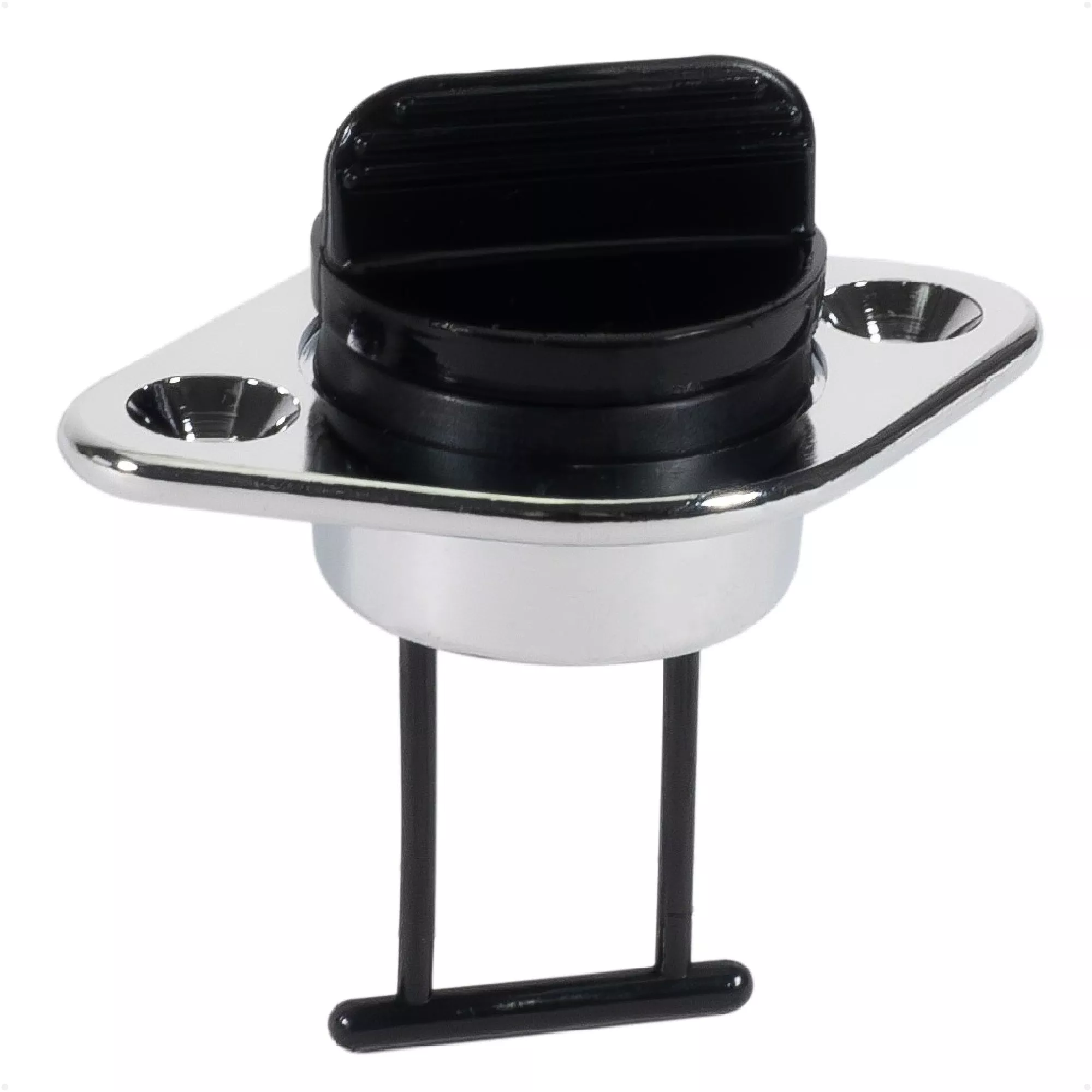 Garboard Drain Plug for 1" Transom Hole, Chrome Plated Brass/Black Nylon
