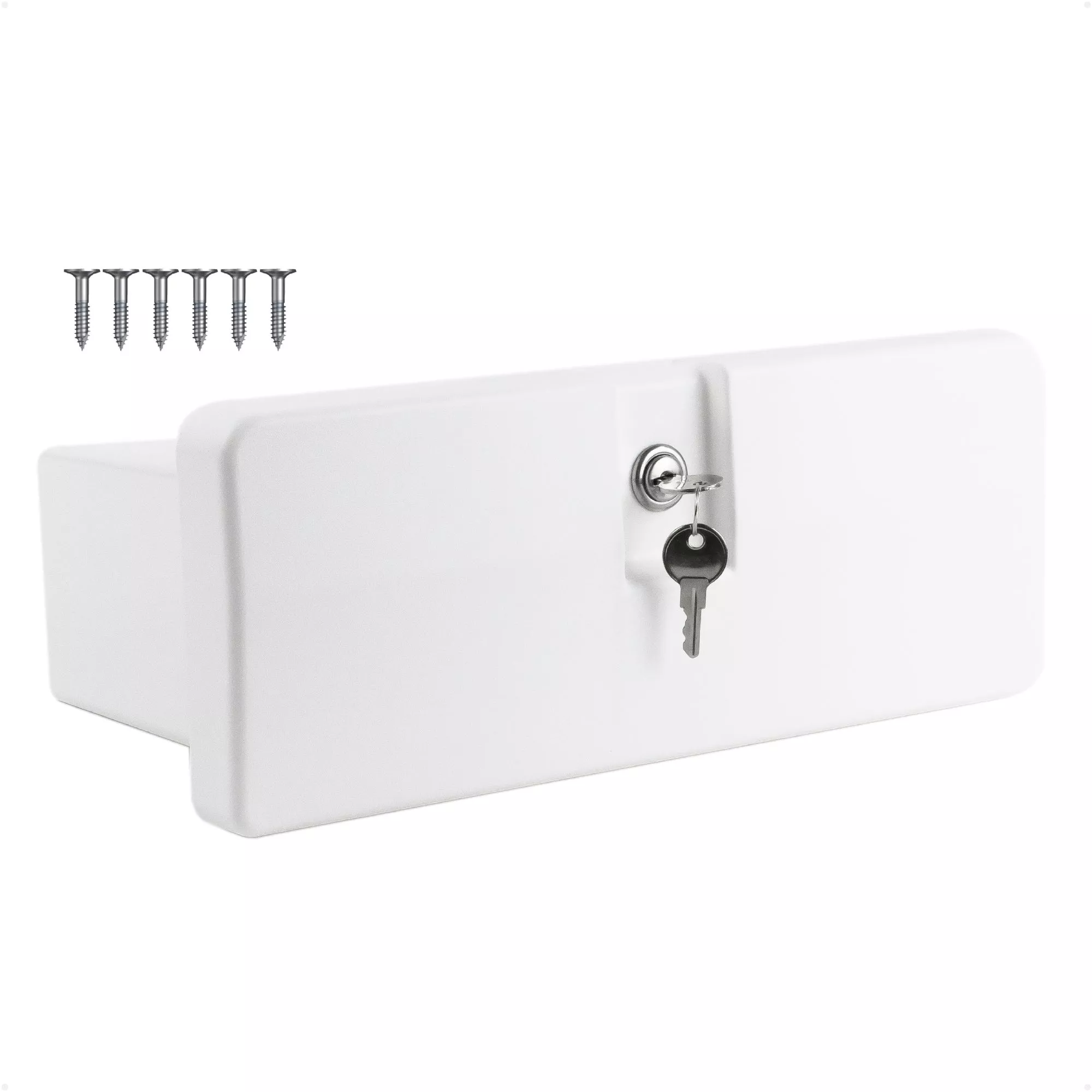 Glove Box, Lockable with 2 Keys, White