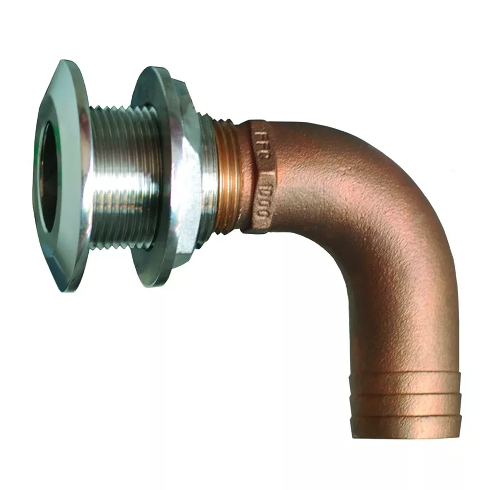 GROCO 1-1/4" 90 Degree Hose Thru-Hull Fitting[HTHC-1250-S]