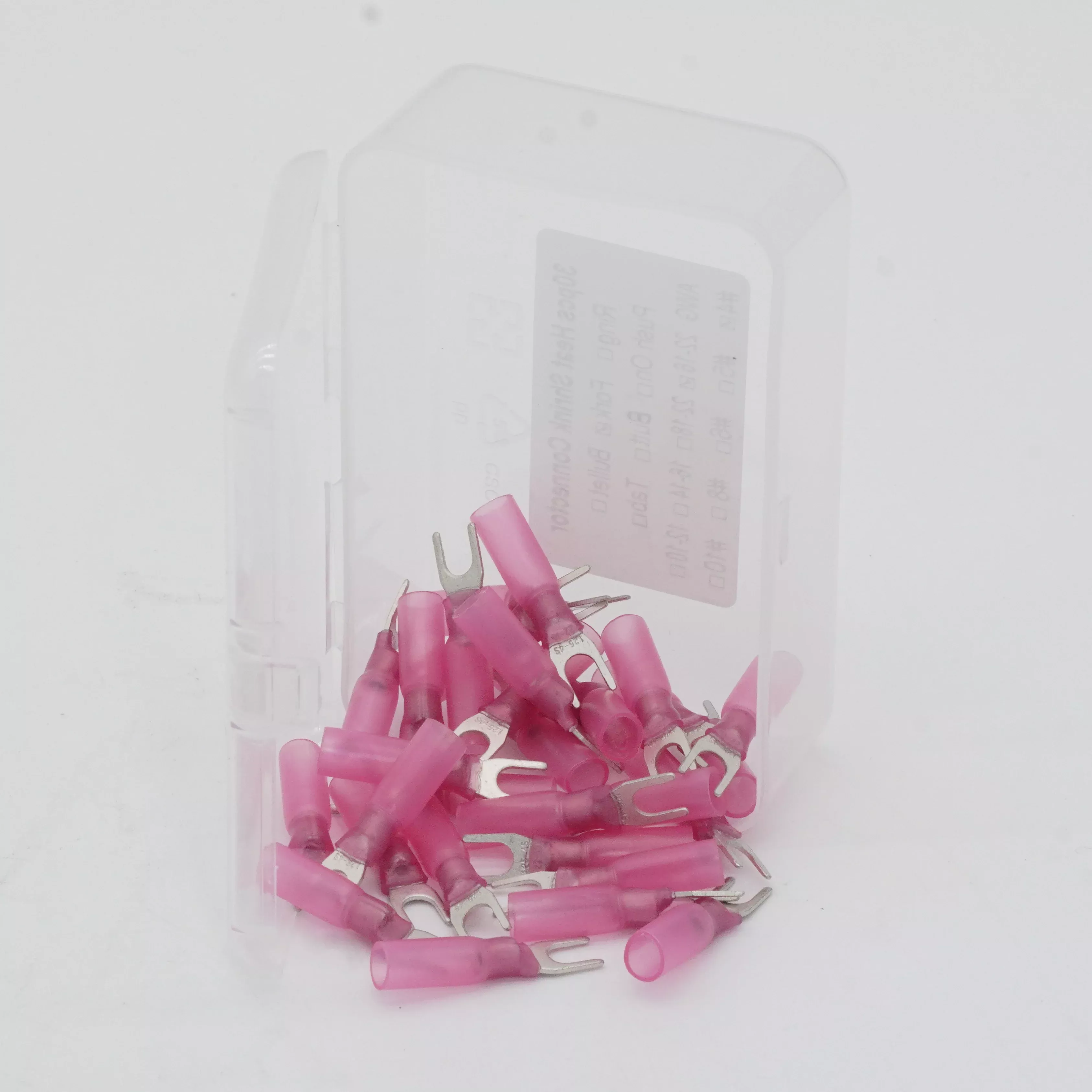 HDPE Heat Shrink Fork Terminal #4 22 16 AWG 30 Pack
