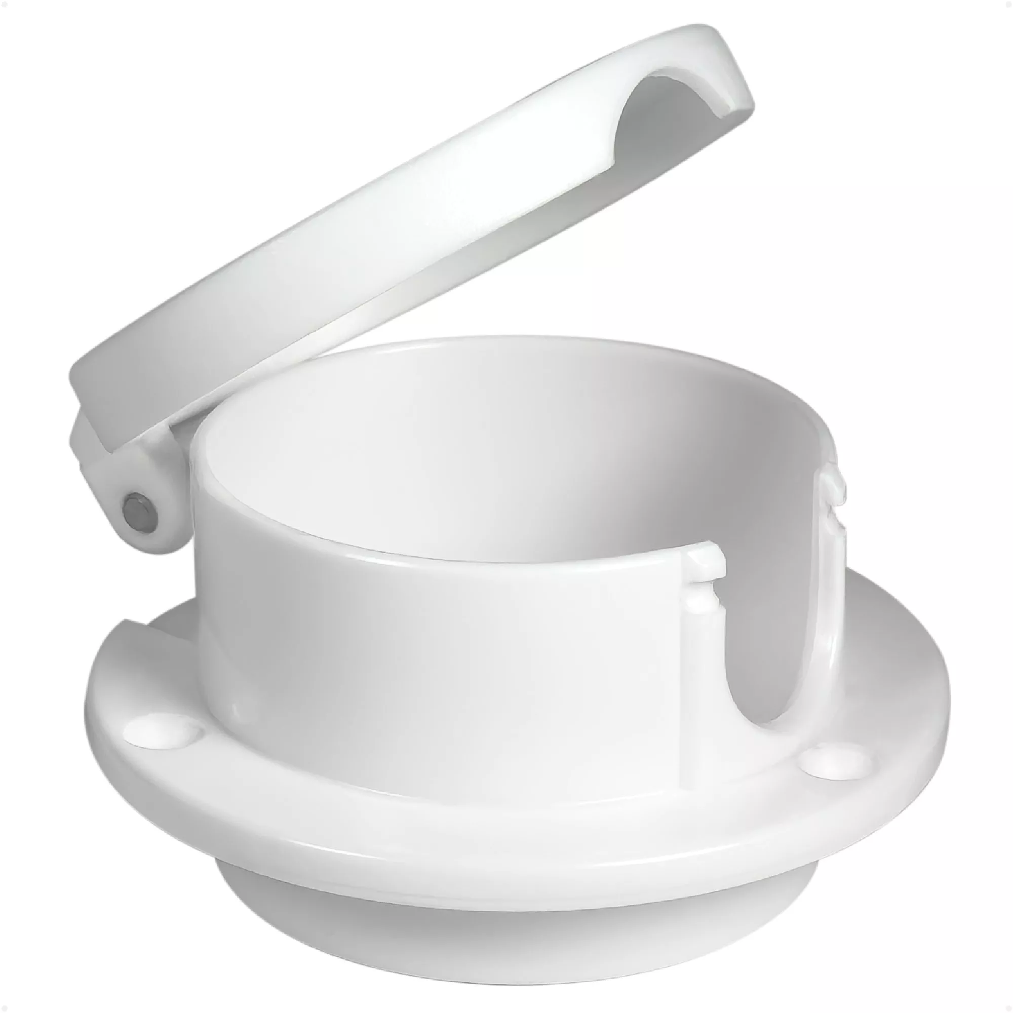 Hinged Rope Deck Pipe - Fits Up to 7/8" Rope, White Polymer Fiber