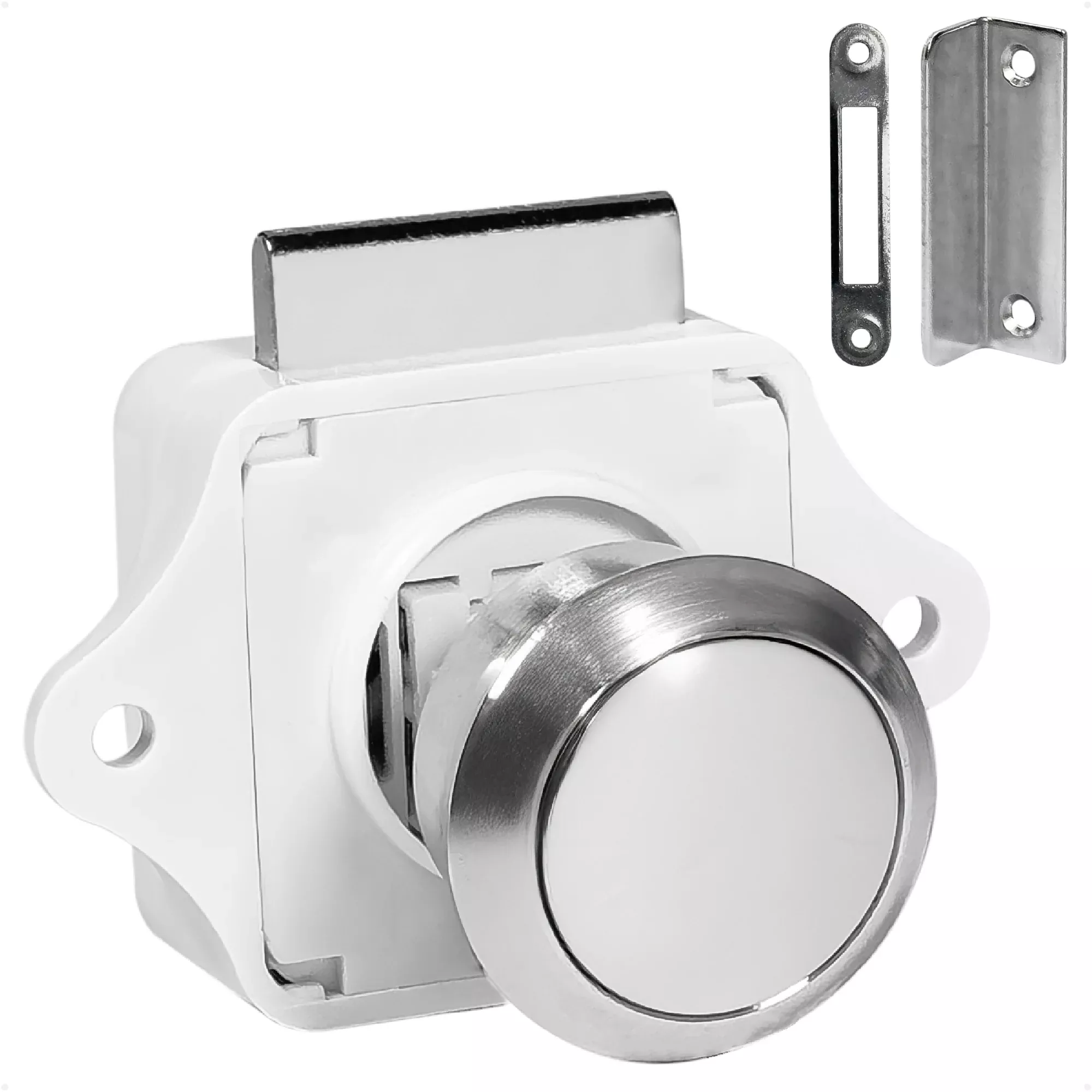 Keyless Push Button Latch, Stainless Steel