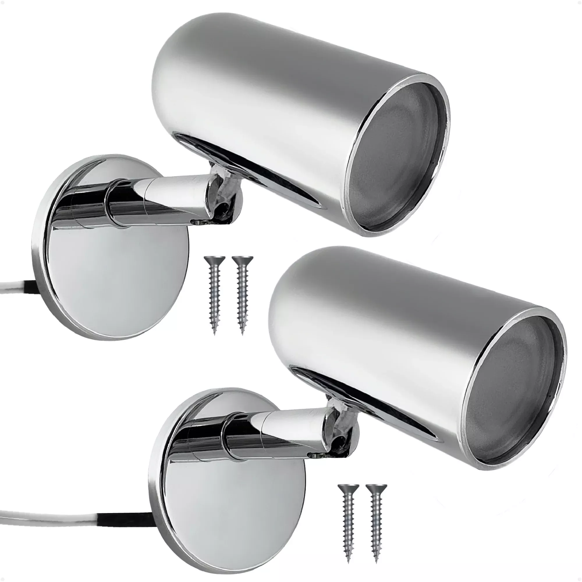 LED Surface-Mount Reading Light, Warm White, High-Quality Chrome Plated Brass, 12-30V