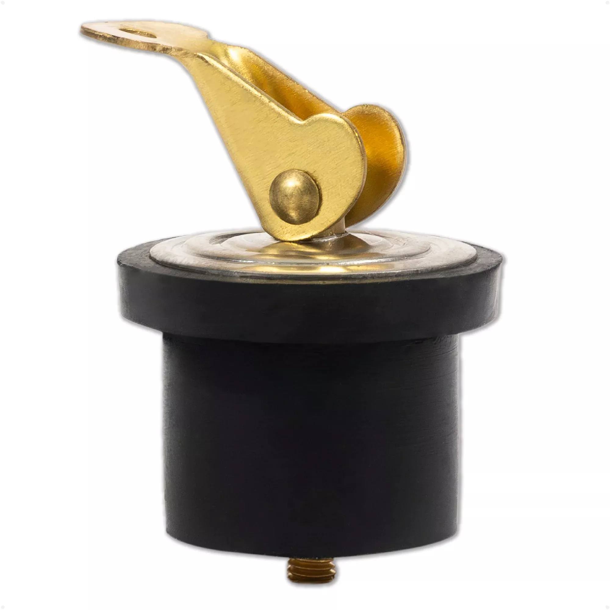 Livewell Bailer Drain Plug for 3/4" Diameter Drains, Rubber/Brass