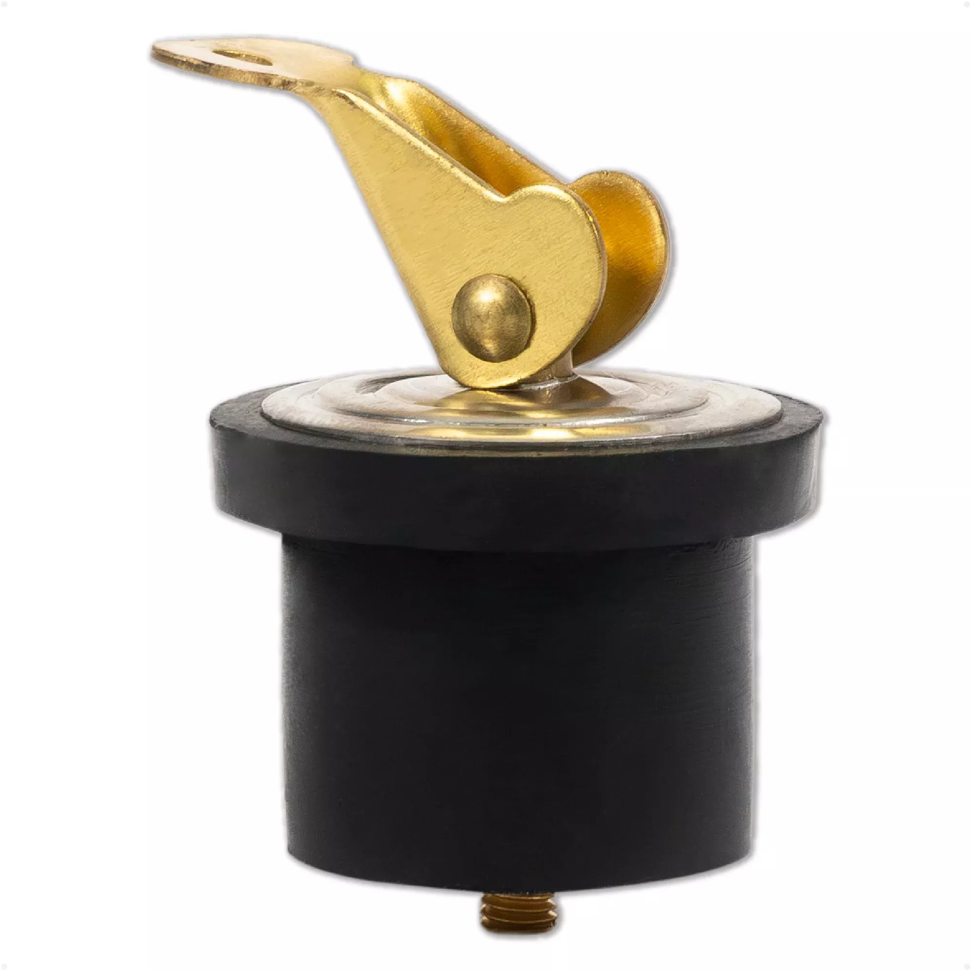 Livewell Bailer Drain Plug for 7/8" Diameter Drains, Rubber/Brass