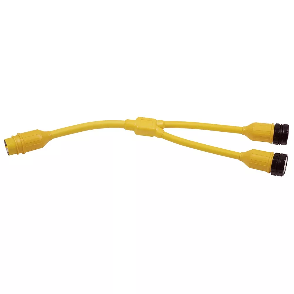 Marinco Y-Adapter, 2-30A 125V Locking to 50A 125/250V Locking [153AY]