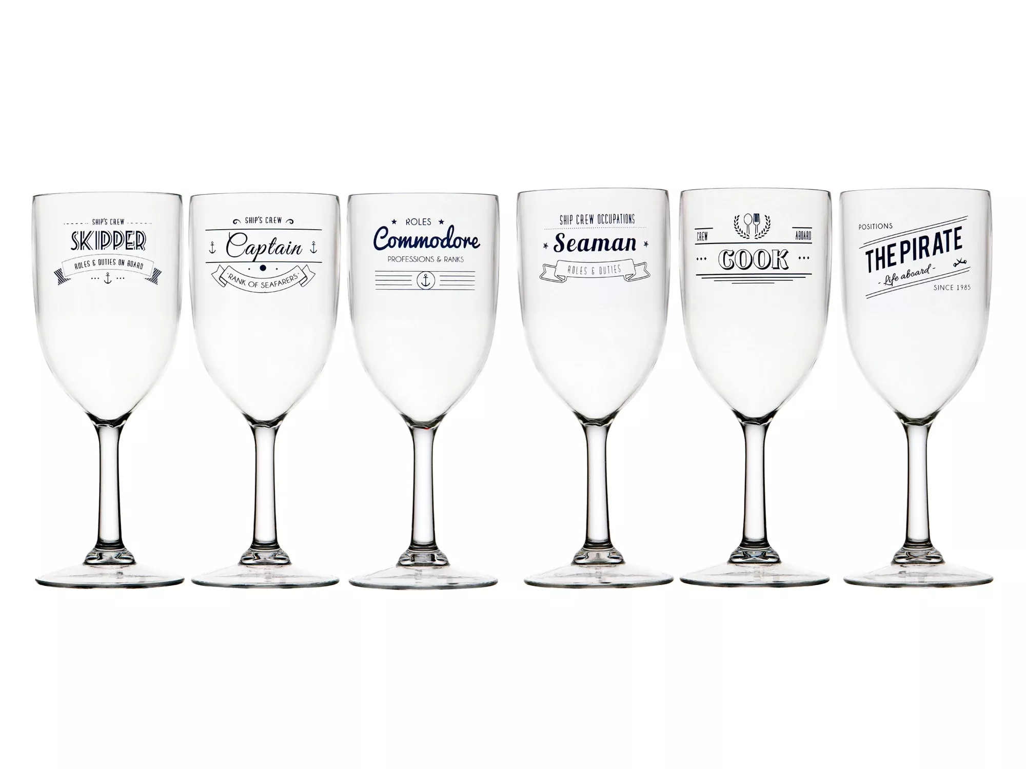 Marine Business 6-Piece Unbreakable Wine Glass Crew (16304)