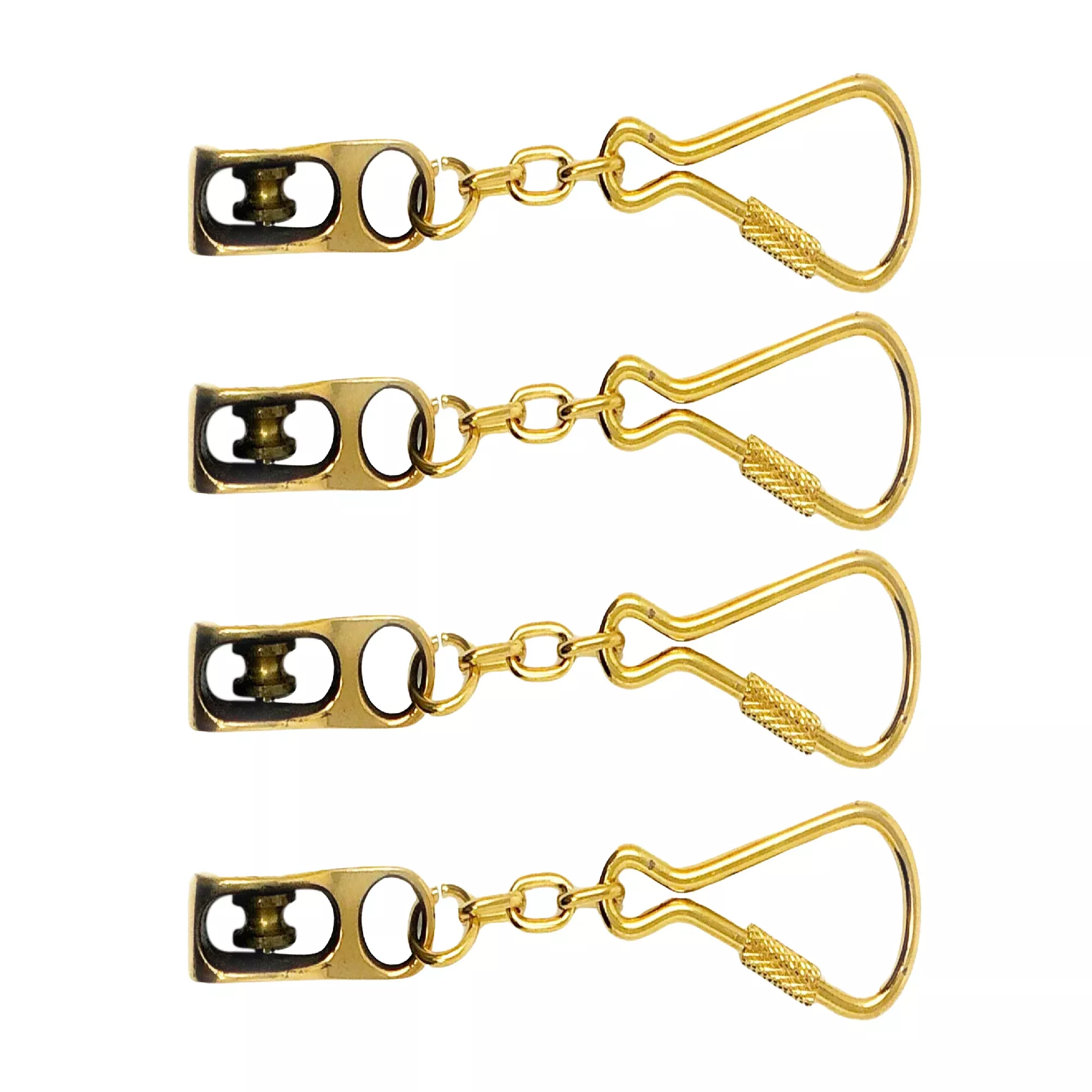 Nautical Block & Pulley Keychain, Solid Brass, 4-Pack