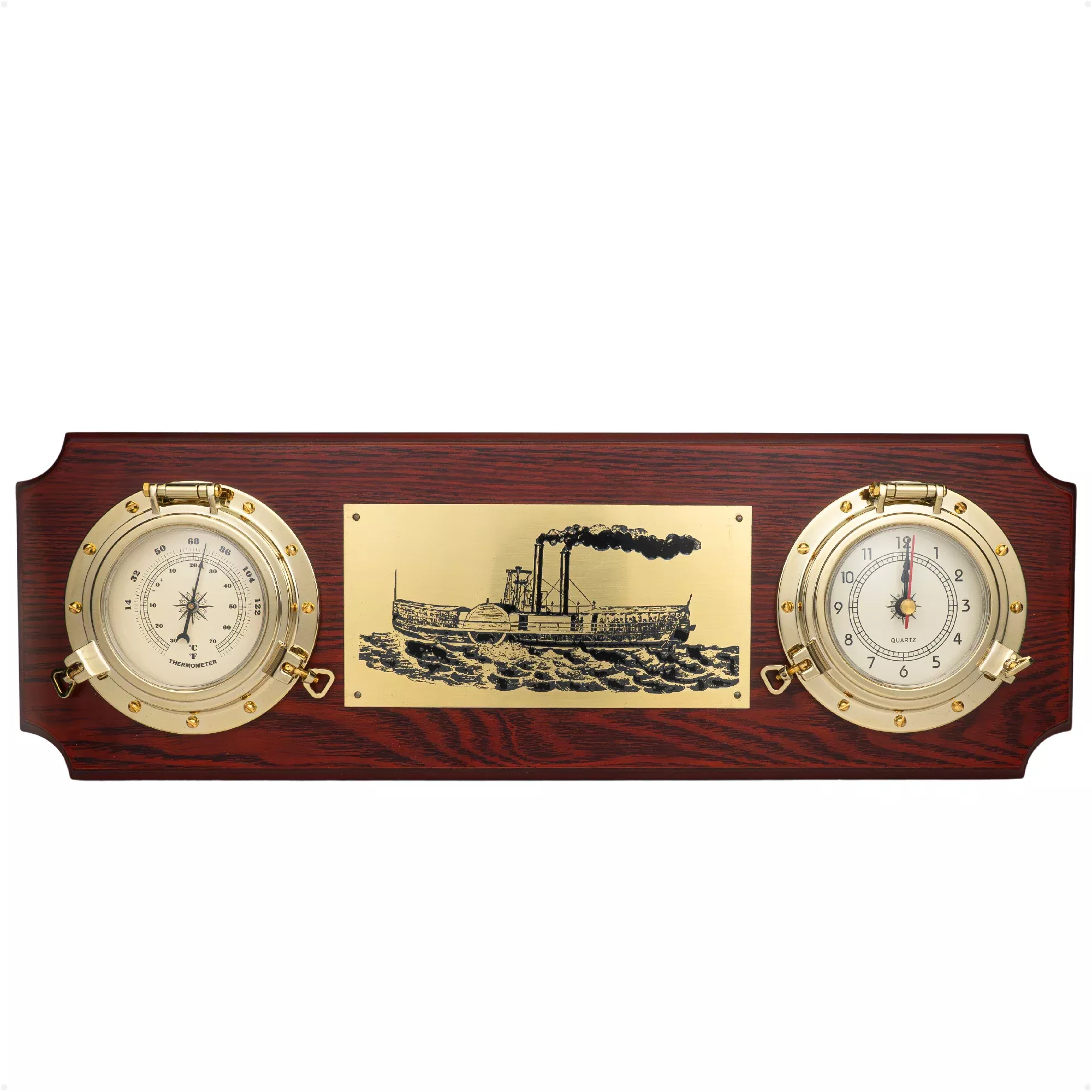 Nautical Porthole Collection Weather Center with Thermometer & Clock