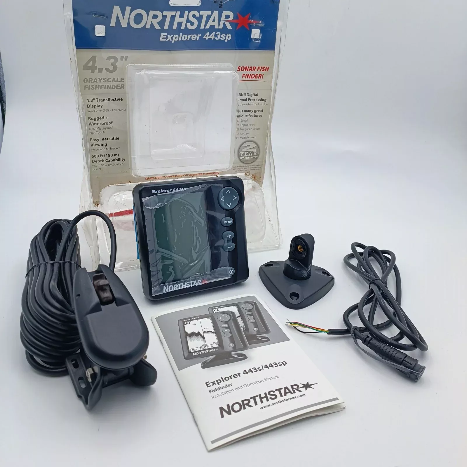 NORTHSTAR NAVMAN Explorer 443sp Fishfinder Sonar Depth Sounder Head + Transom