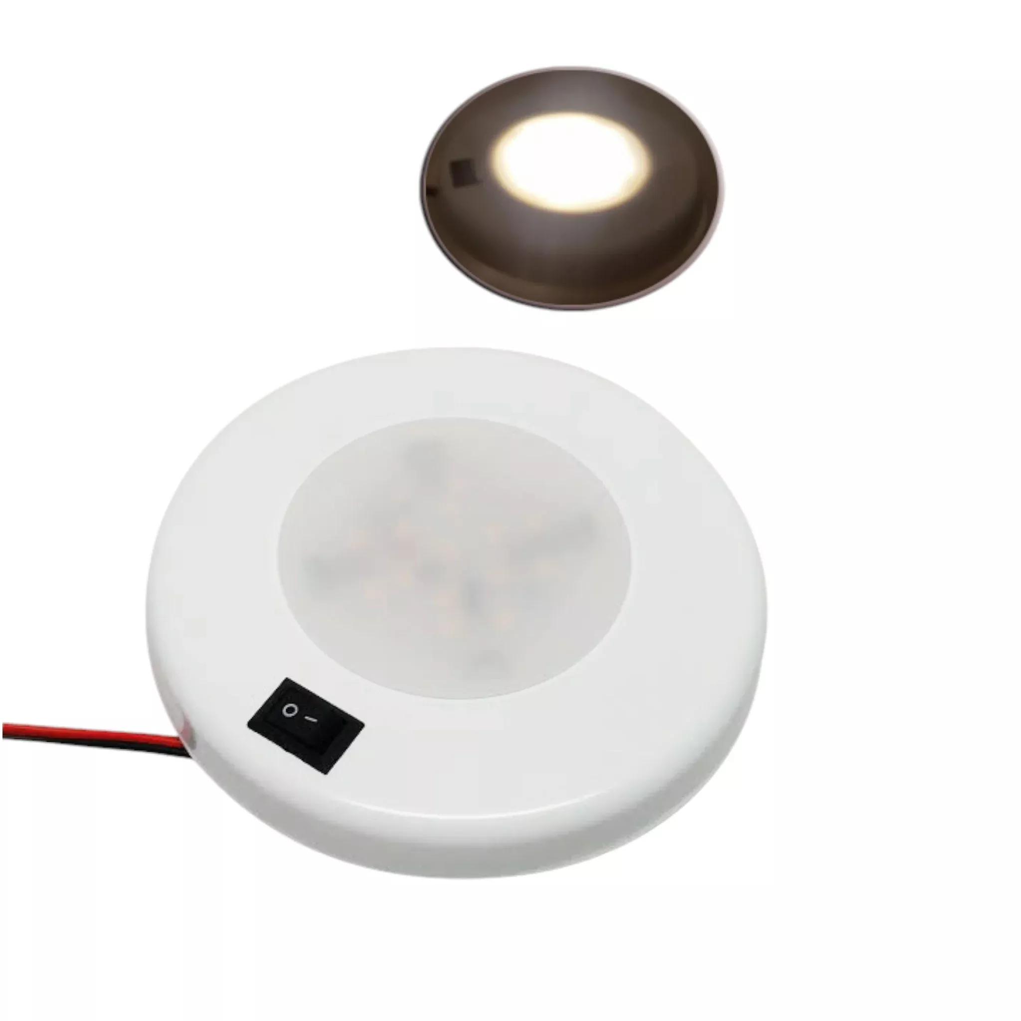 Pactade Marine RV Car 4" Diameter 4W LED Downlight with Switch Warm White
