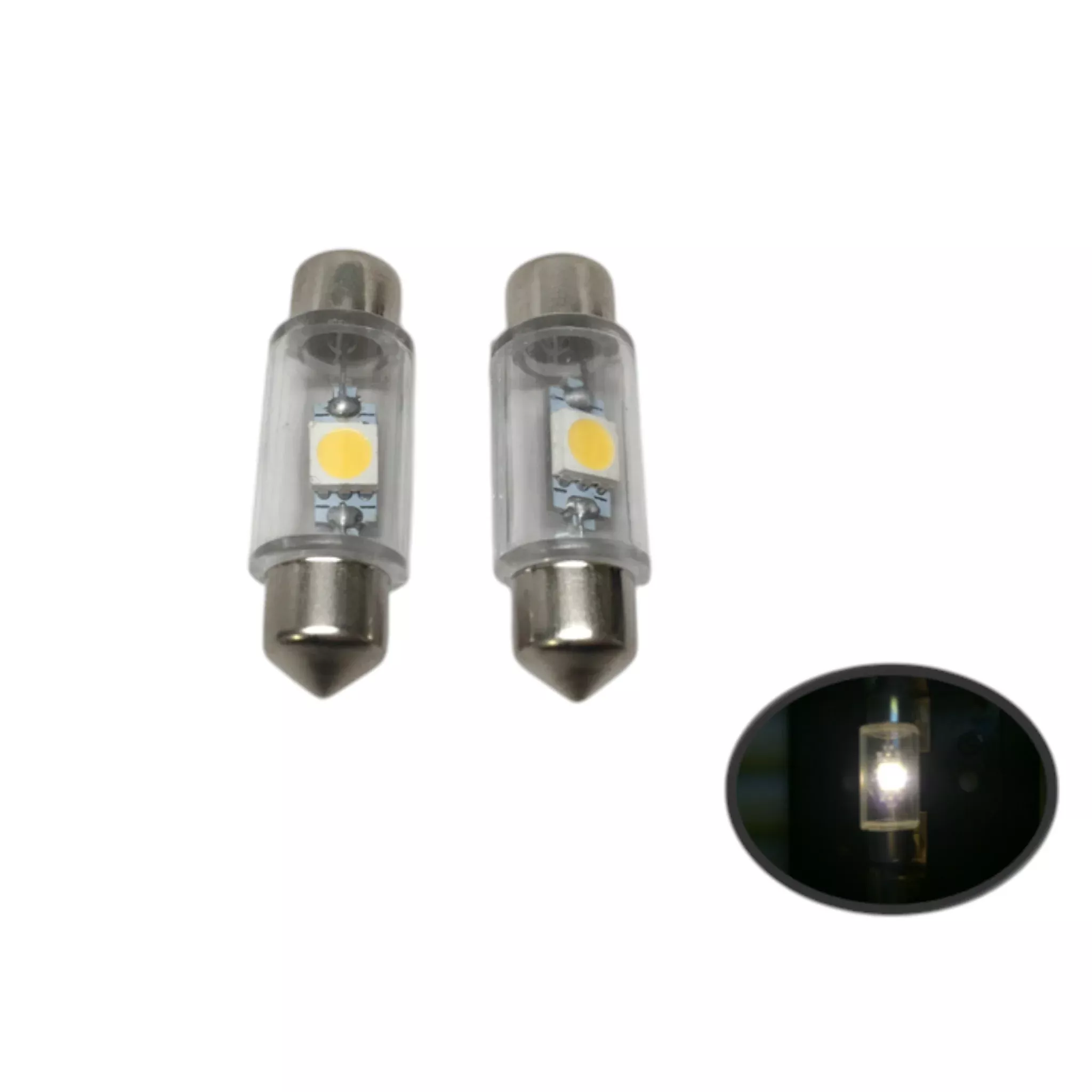 Pactrade Marine 2PCS Boat RV Auto Car Trailer Bus Part LED 1 Bulb Festoon Type Warm White