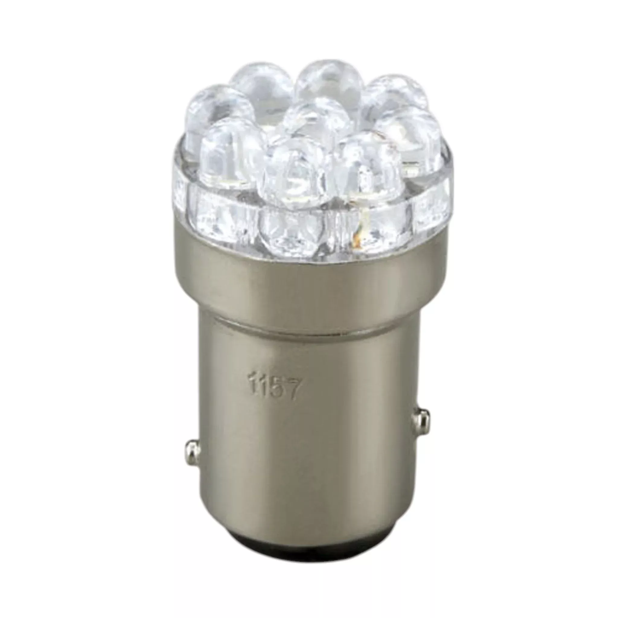 Pactrade Marine Accessory Non-Parallel White LED Bulb B15D Type Double Contact Non-Parallel Pins 41 Lumens On Just 1Watt