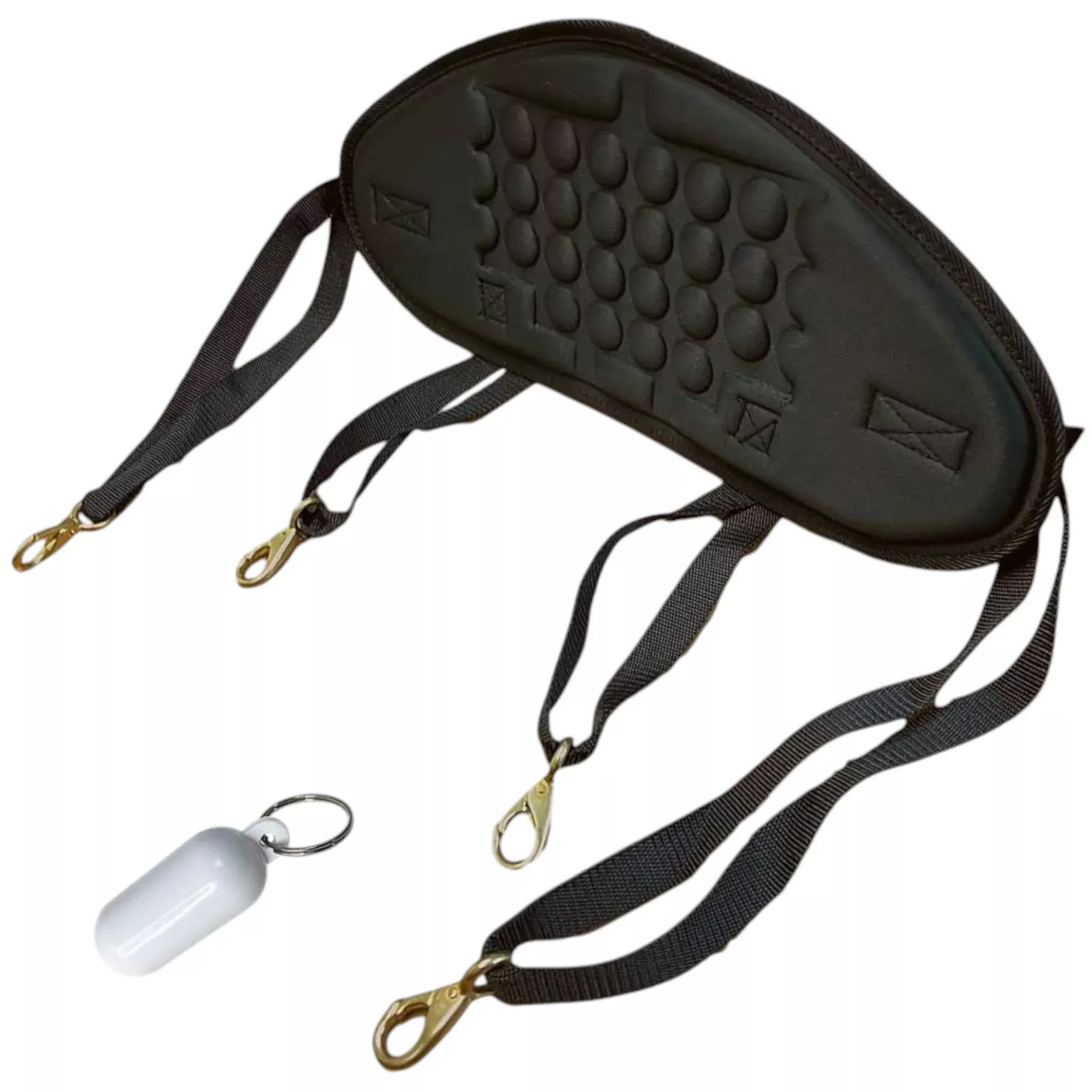 Pactrade Marine Adjustable Straps Black Padded Kayak Back Canoe Backrest Support Comfy Cushion Sit On Top Fishing Brass Clips Canoeing Kayaking Rafting Rest Pad Antiskid (1)