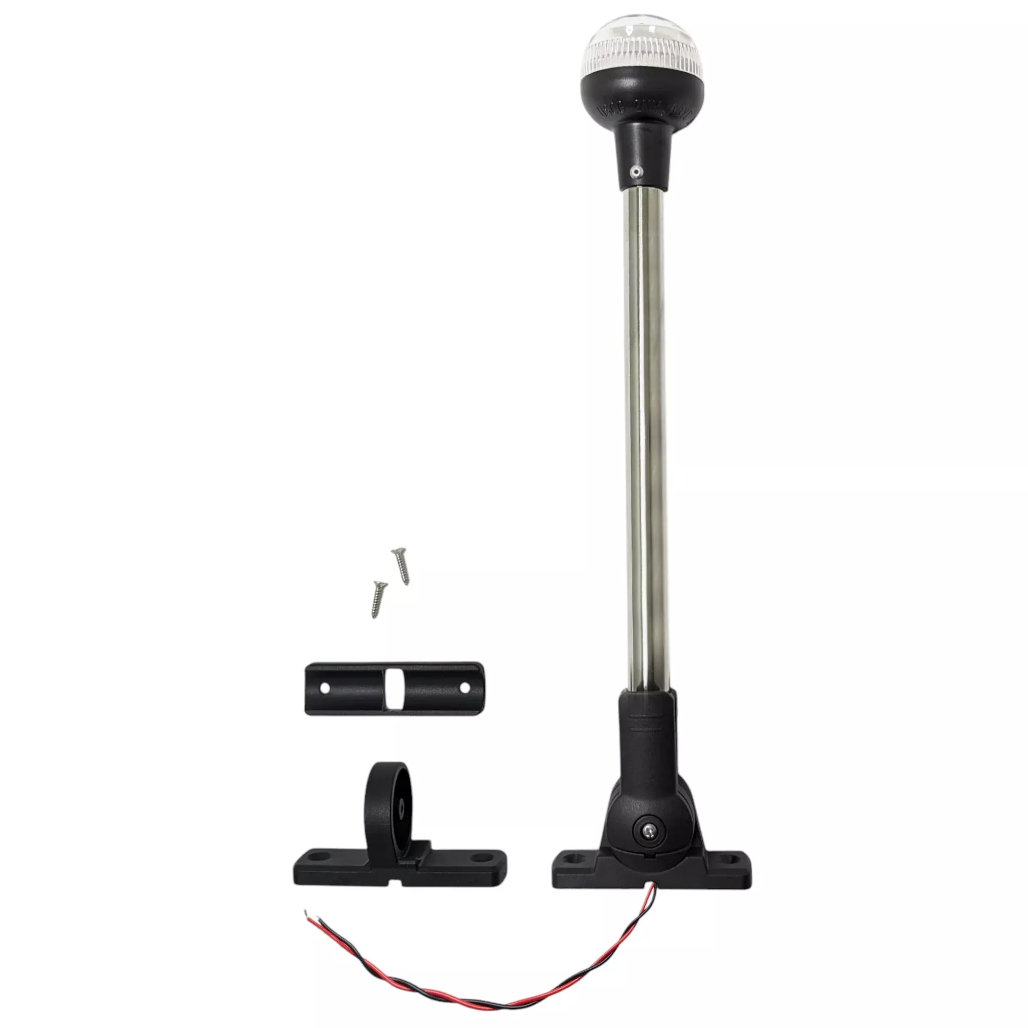Pactrade Marine Aluminium LED RV Adjustable All Round 360 Degree with Stern Pole Navigation Anchor Light Pontoon Fishing Boat Kayak (12" Horizontal)