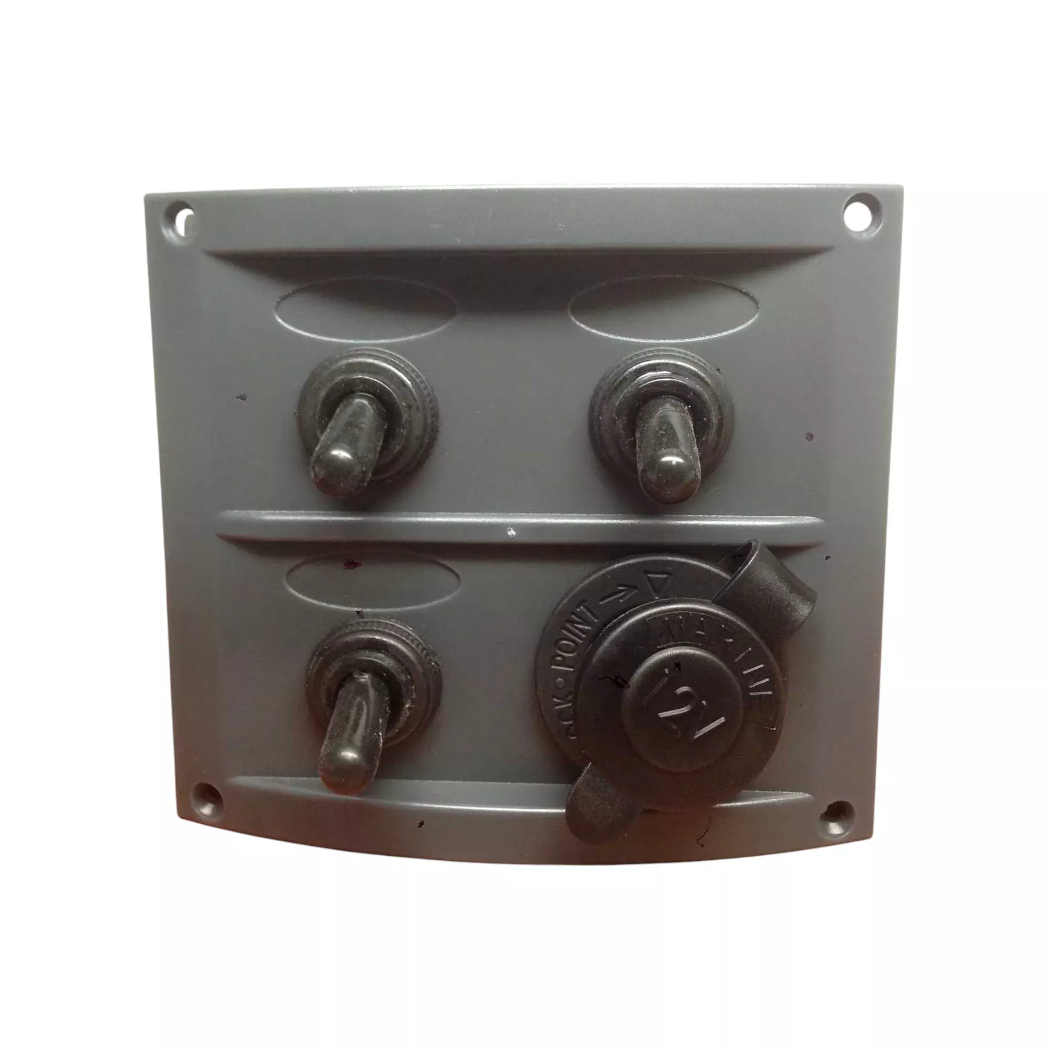 Pactrade Marine Boat 3 Gang Waterproof Switch Panel with Cigarette Socket