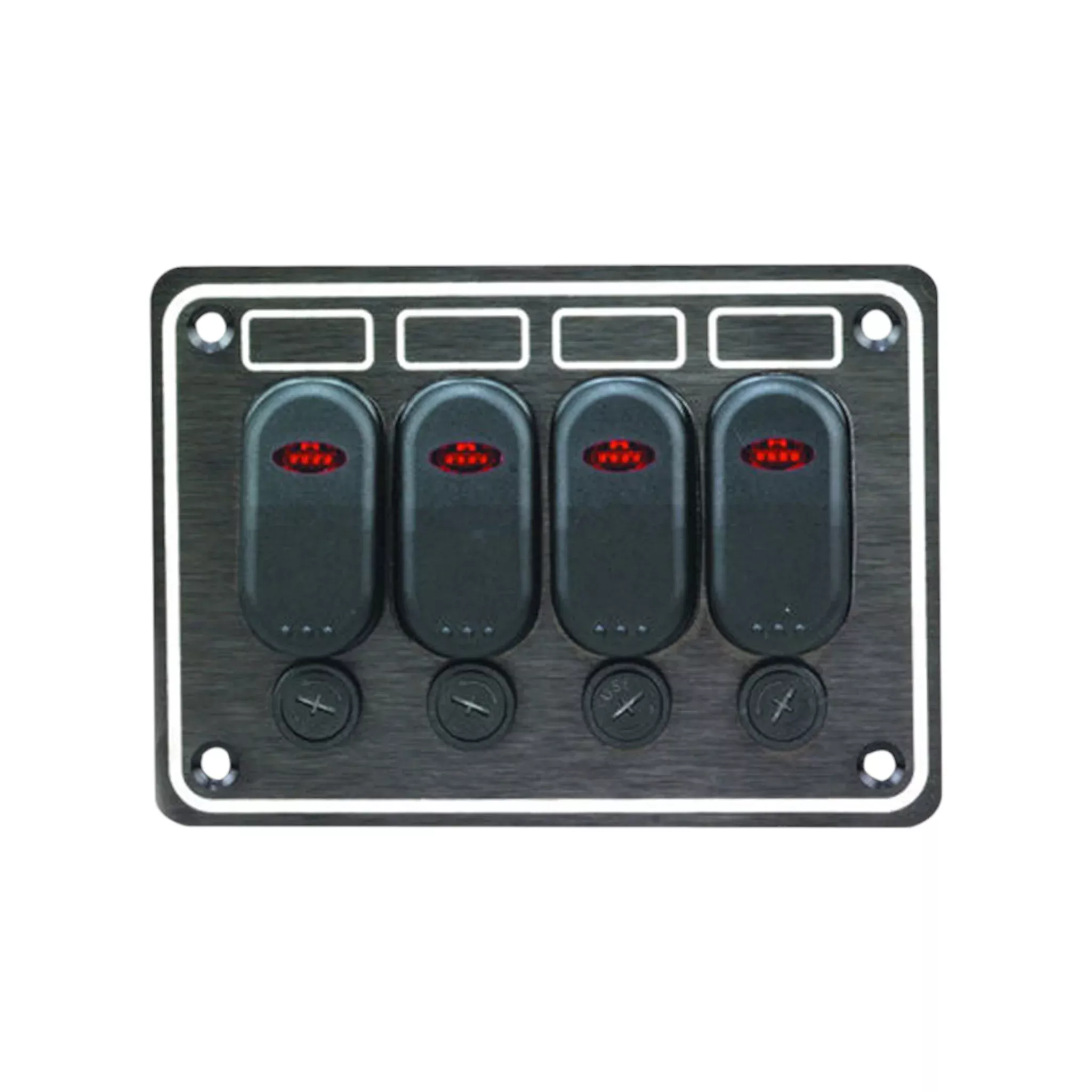 Pactrade Marine Boat 4 Gang Splashproof Switch Panel with LED ODM