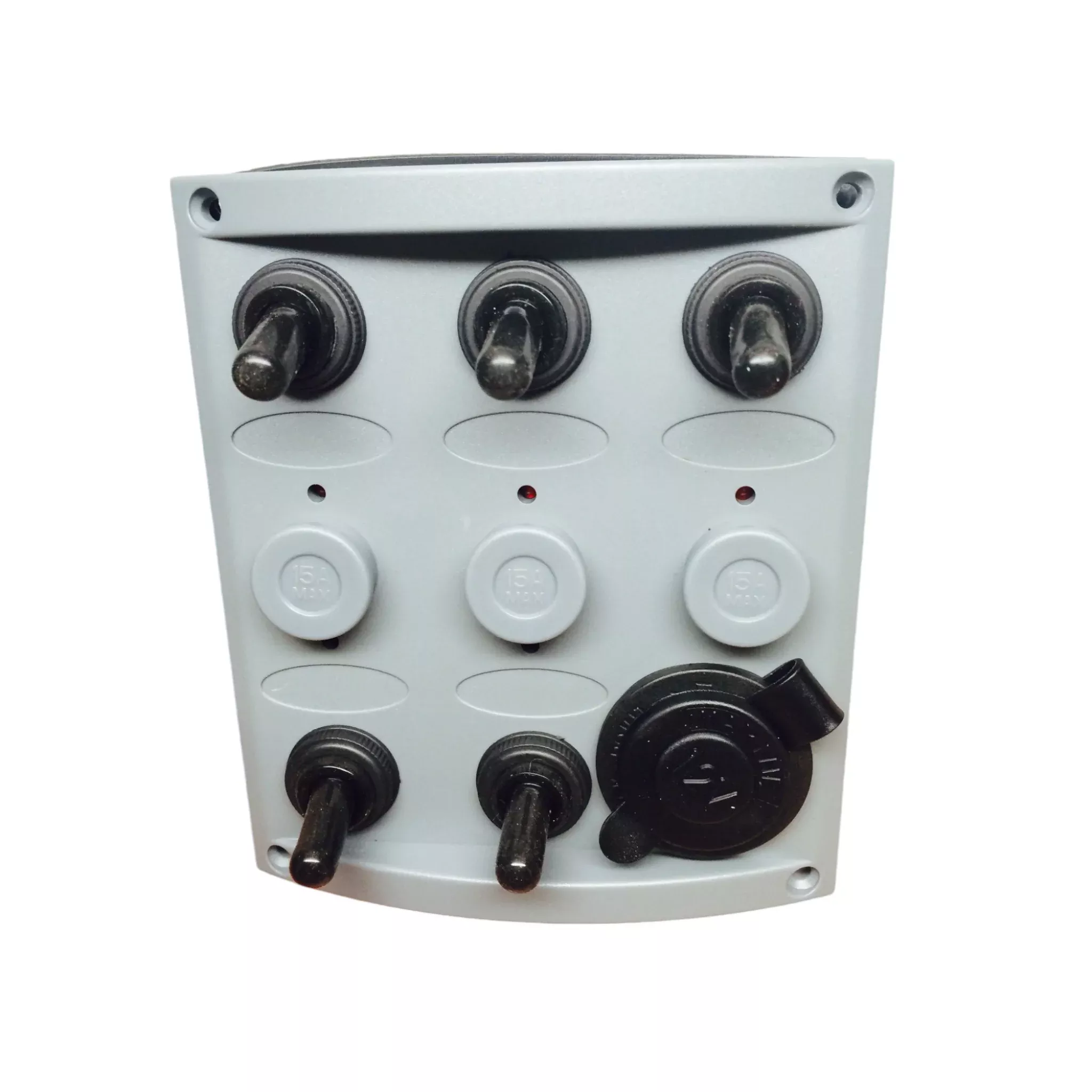 Pactrade Marine Boat 5 Gang Cigarette Socket Splashproof Switch Panel LED Indicator Light