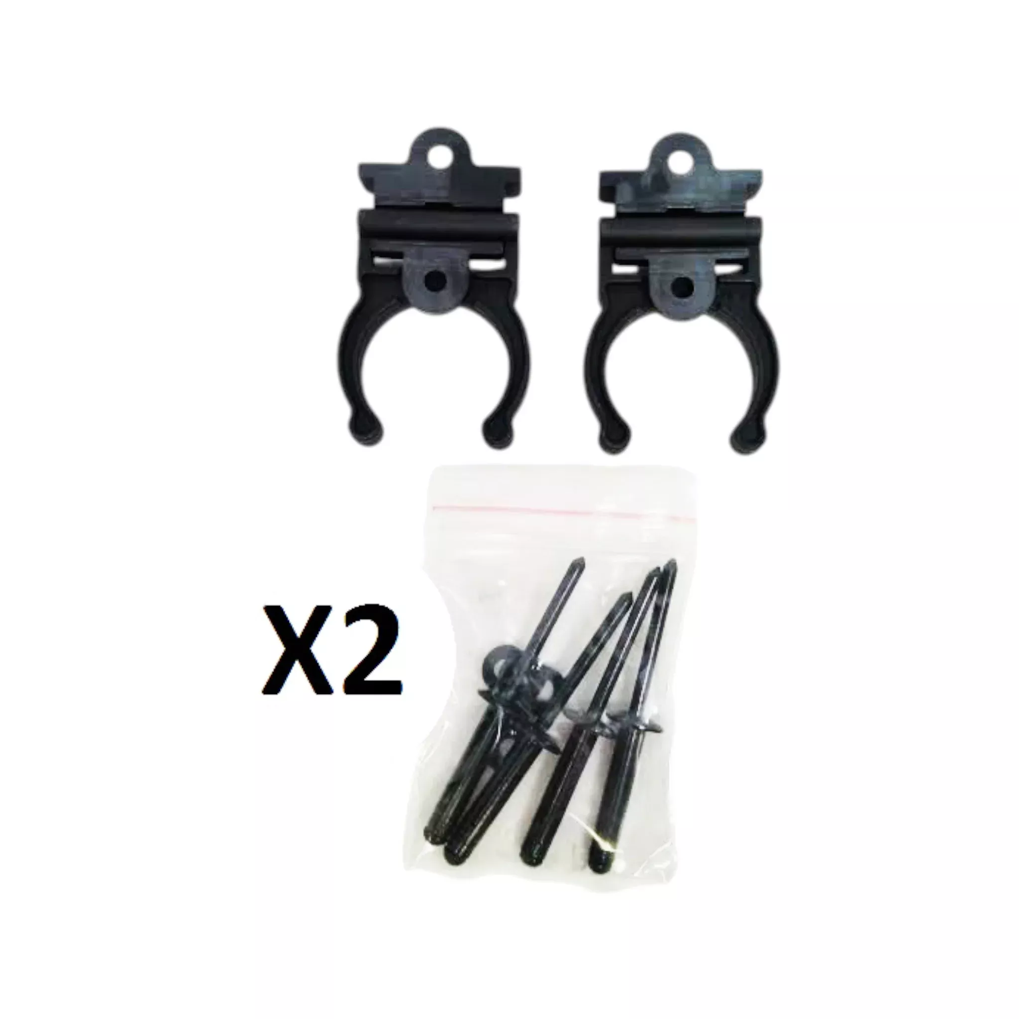 Pactrade Marine Boat Canoe Kayak Pair (2 PCS) of Black Folding Paddle Clip Kit