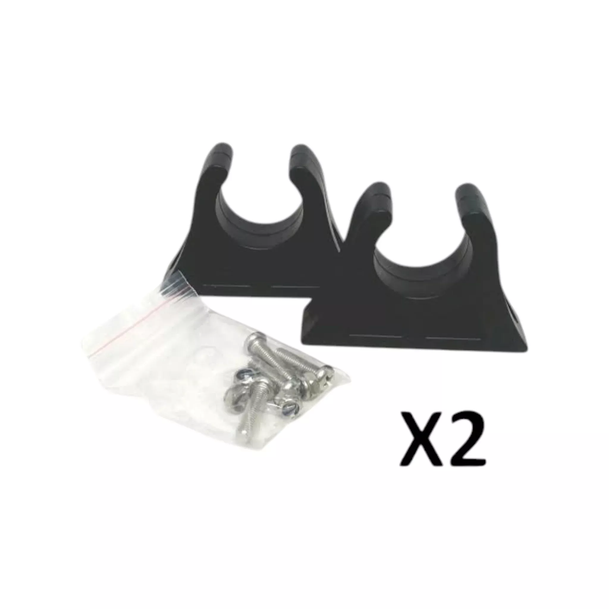 Pactrade Marine Boat Canoe Kayak Pair of Black Paddle Clips 1 1/8" Diameter