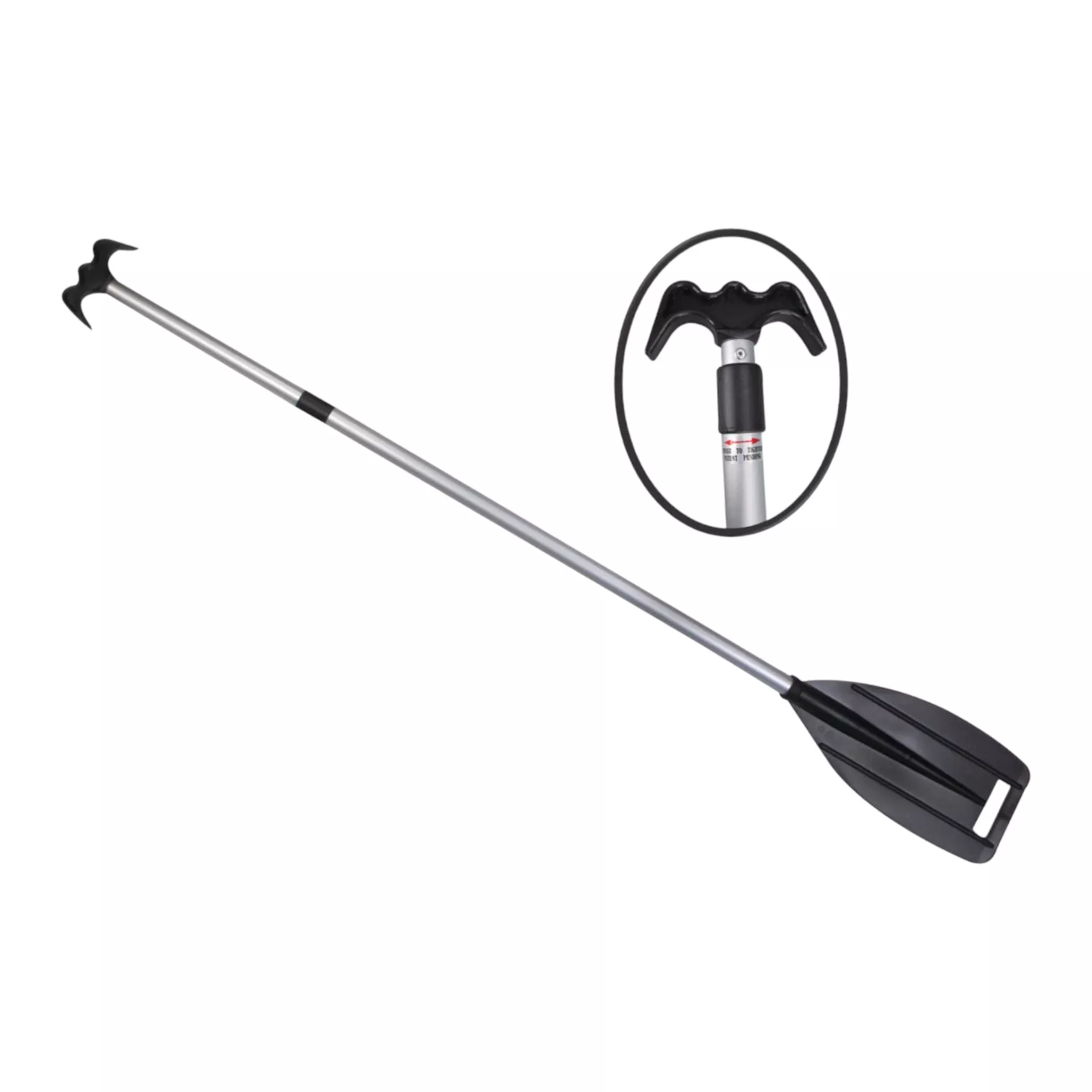 Pactrade Marine Boat Kayak Raft Floating Telescopic 45'' - 72'' Oar Paddle & Hook Anodized Aluminum Shaft