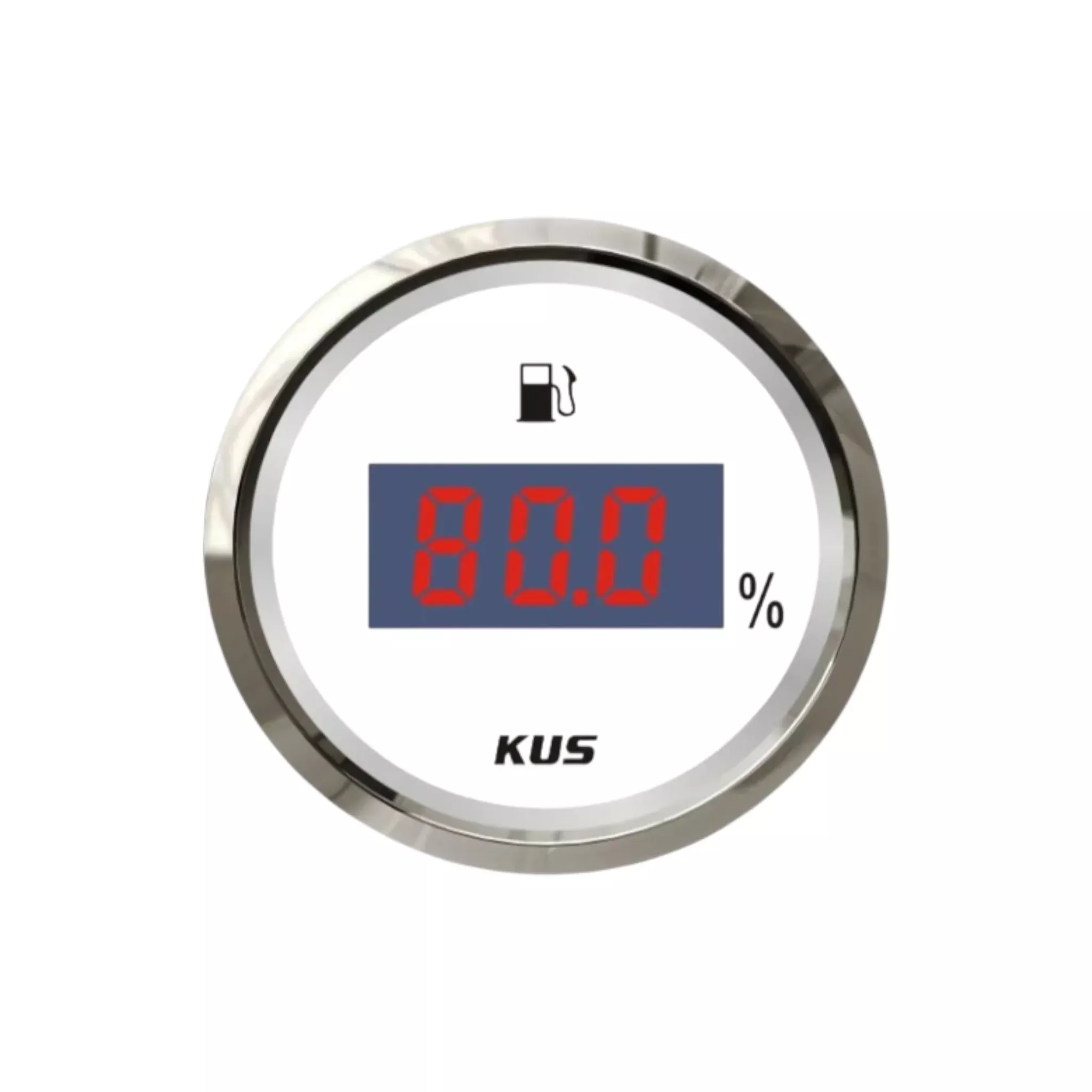 Pactrade Marine Boat Kus Digital Fuel Level Gauge Indicator 2'' 12V/24V 52mm 240-33ohms SS316 Bezel