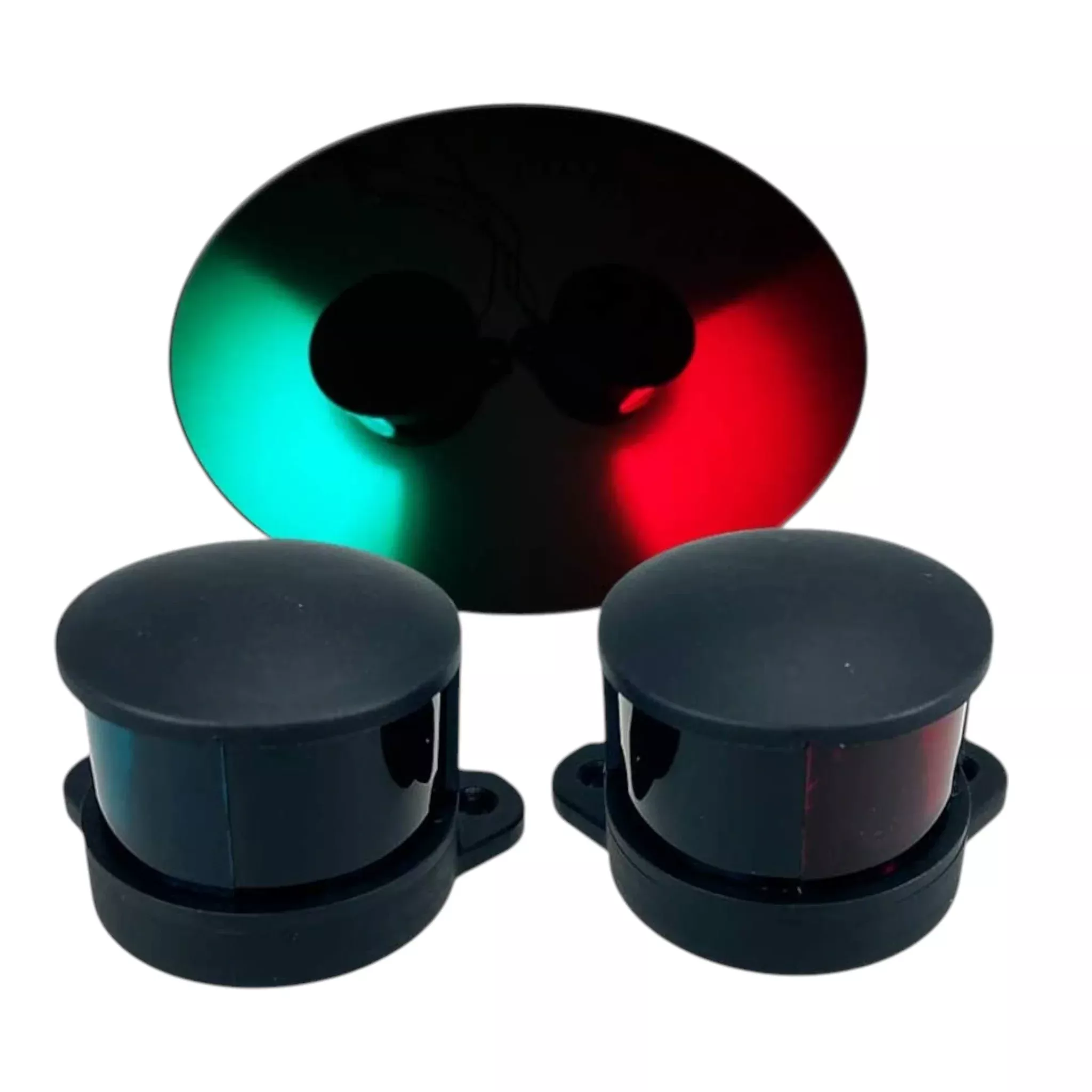 Pactrade Marine Boat Pontoon Pair of Navigation Side Lights Green Red Horizontal Mount DC12V 1NM Base-Down & Base-Up Mount Bulb for 39.4ft & Under (Festoon Bulb)