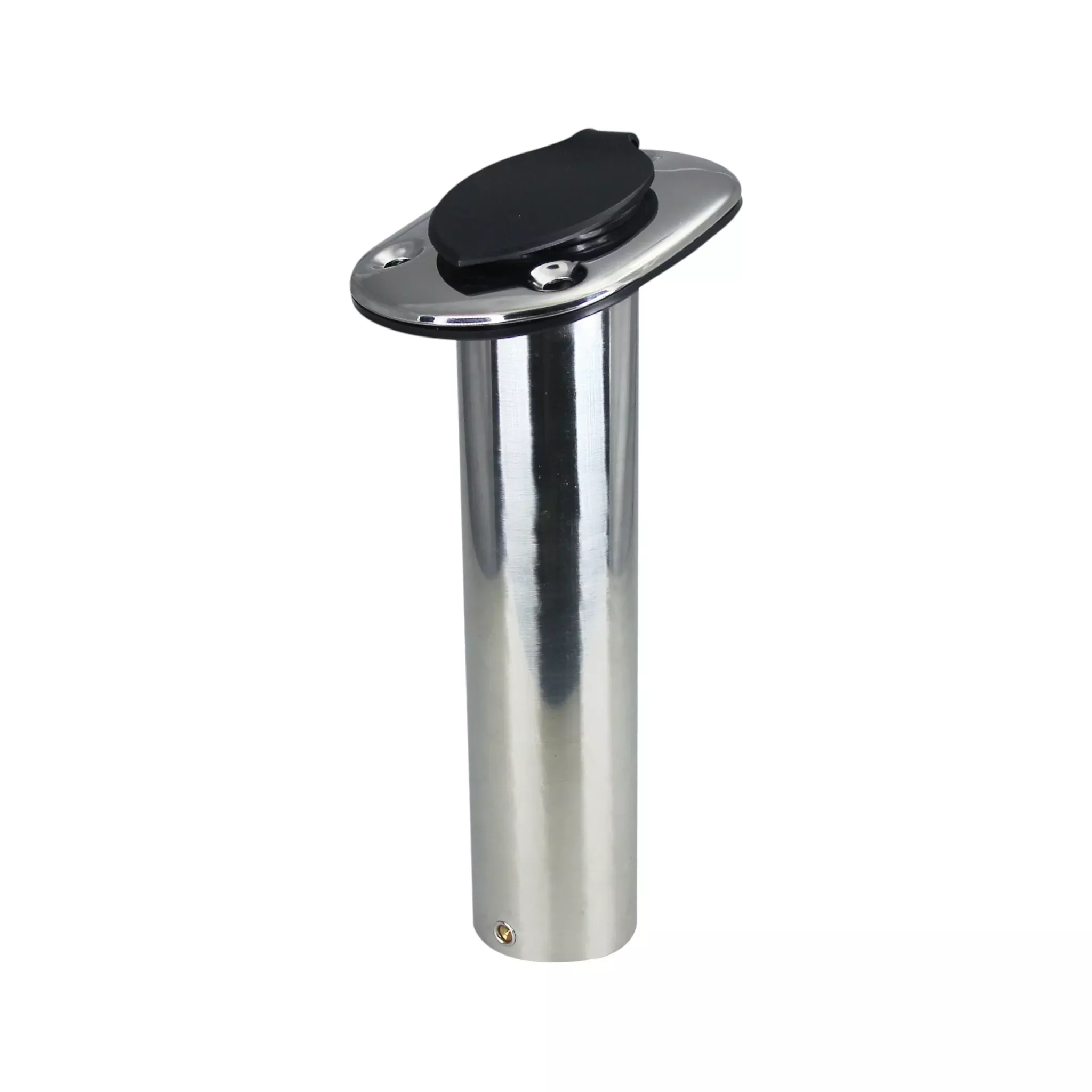 Pactrade Marine Boat Pontoon SS Flush Mount 15° Fishing Rod Holder 9.5" PVC Cap
