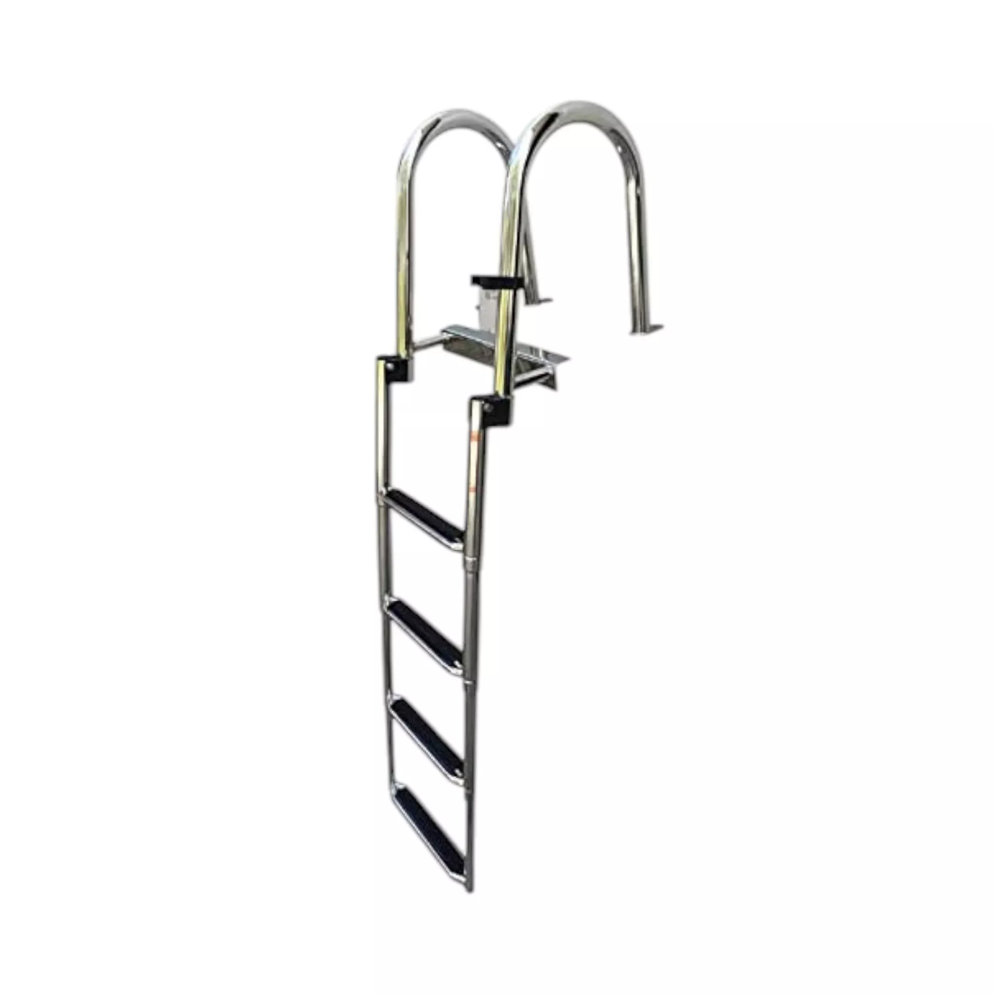 Pactrade Marine Boat Pontoon SS304 Telescoping 4 Step Inboard Swimming Pool Dock Ladder Stainless Steel Handrail Threaded Steps