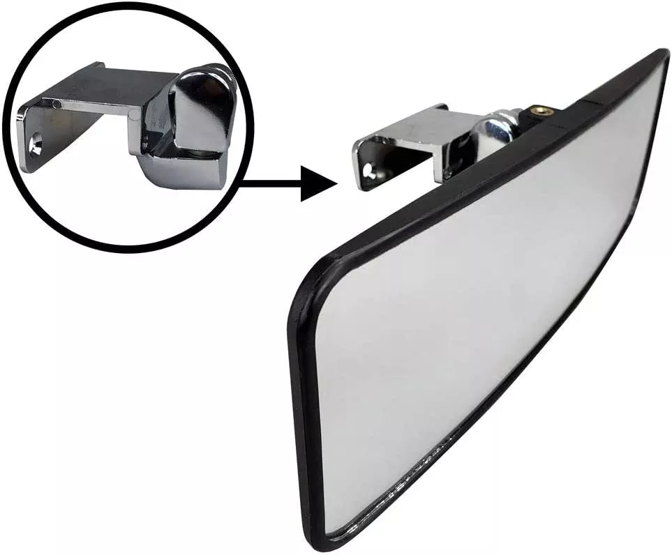 Pactrade Marine Boat Ski Wide Mirror Tinted Black Deck Windshield Mounted Dash