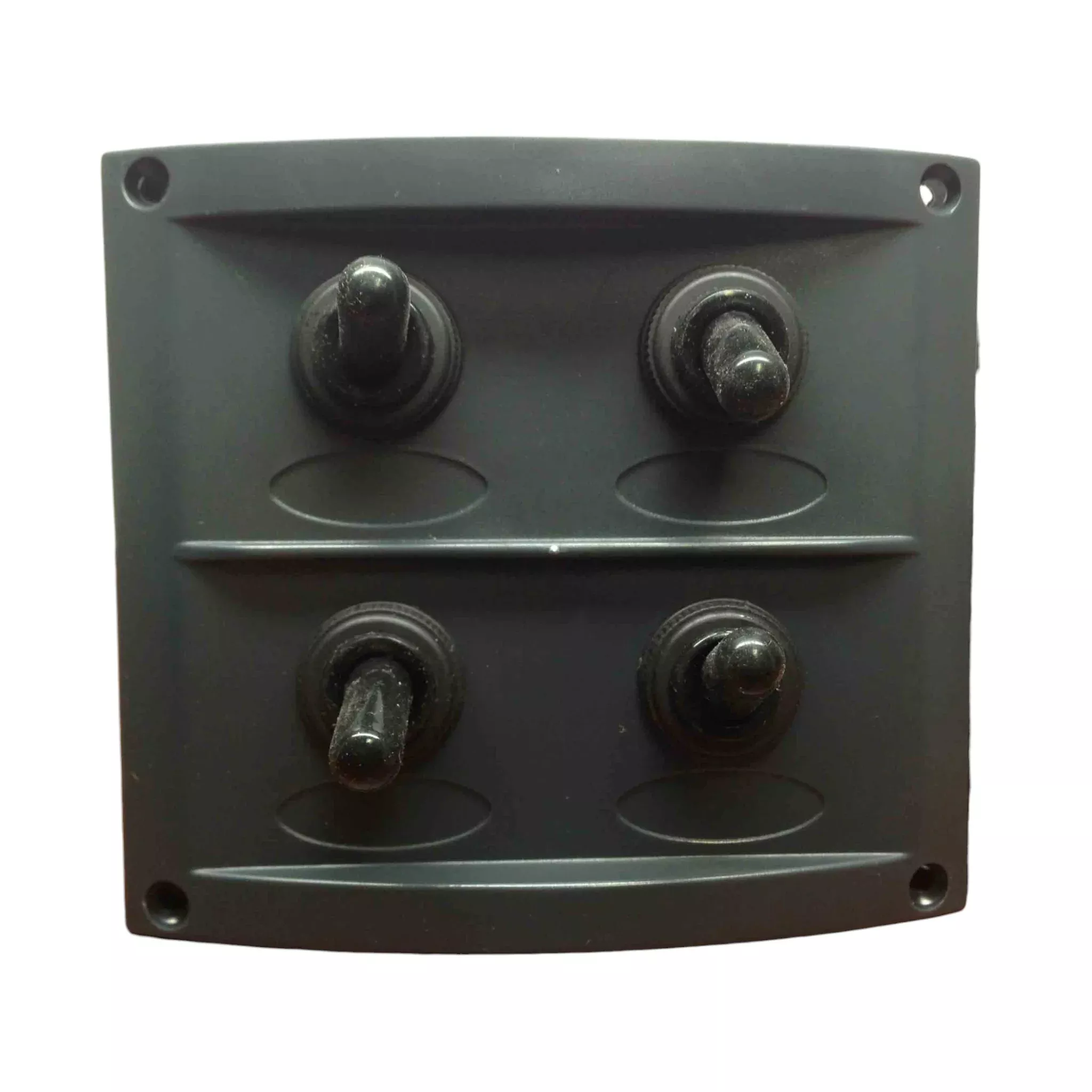 Pactrade Marine Boat Waterproof Switch Panel with Fuses & Neoprene Cap Switches, Black