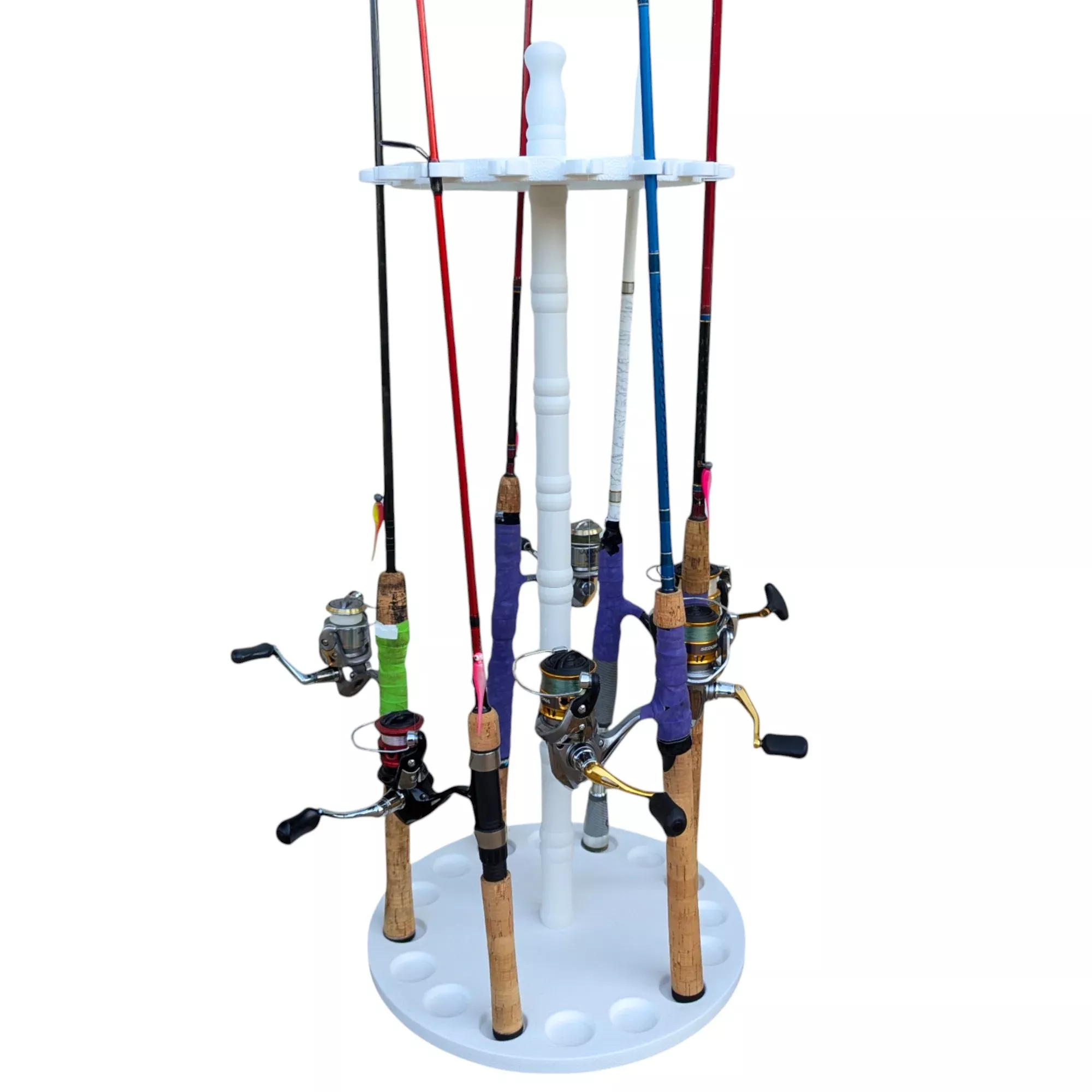 Pactrade Marine Fishing Rod Holders for Garage, Boat, Home - 16-Rod Adjustable Vertical Fishing Pole Rack - Fishing Essentials, Fishing Accessories For Men, Fishing Accessories For Women
