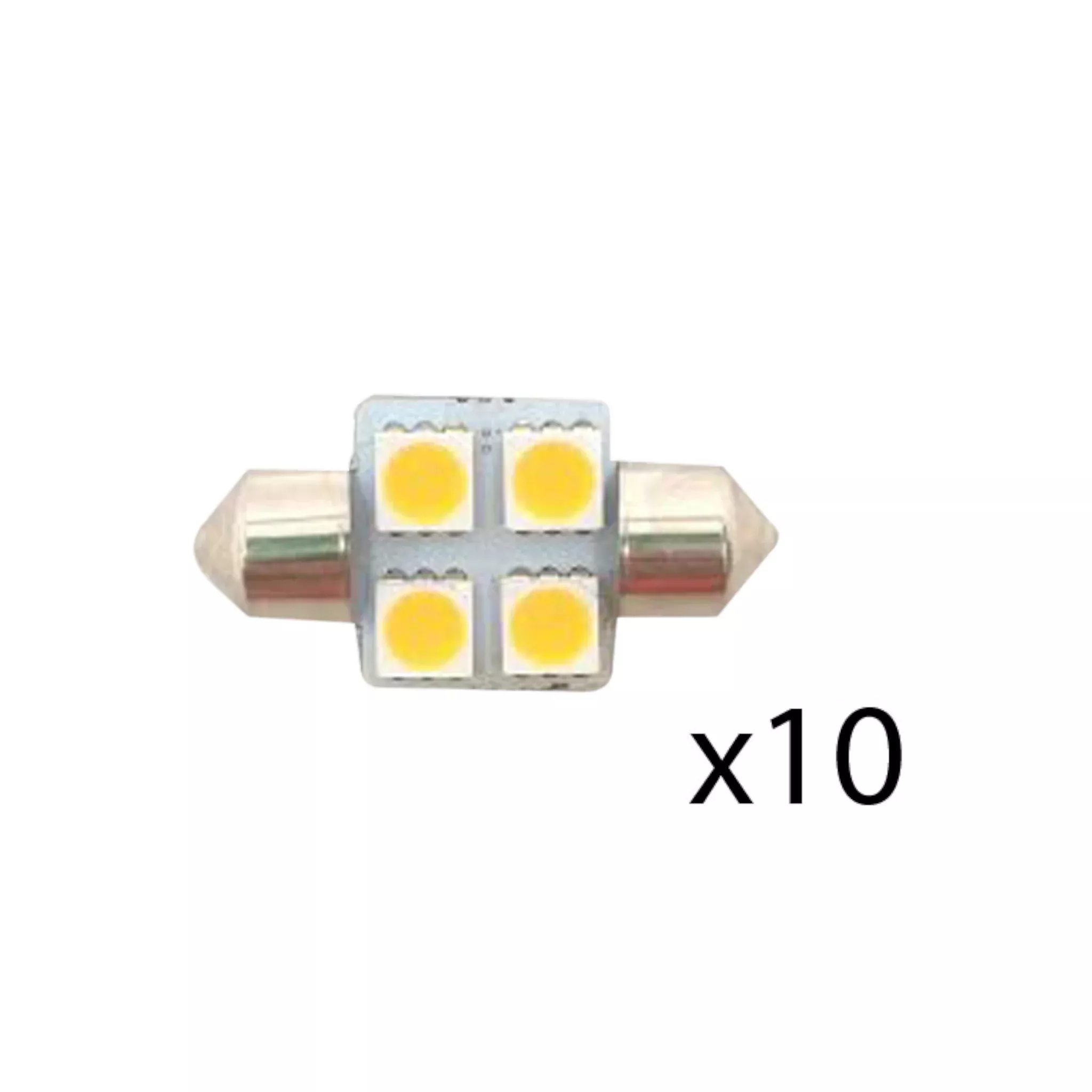 Pactrade Marine LED Bulbs Festoon Type 12VDC 60LM Warm White 10 PCS