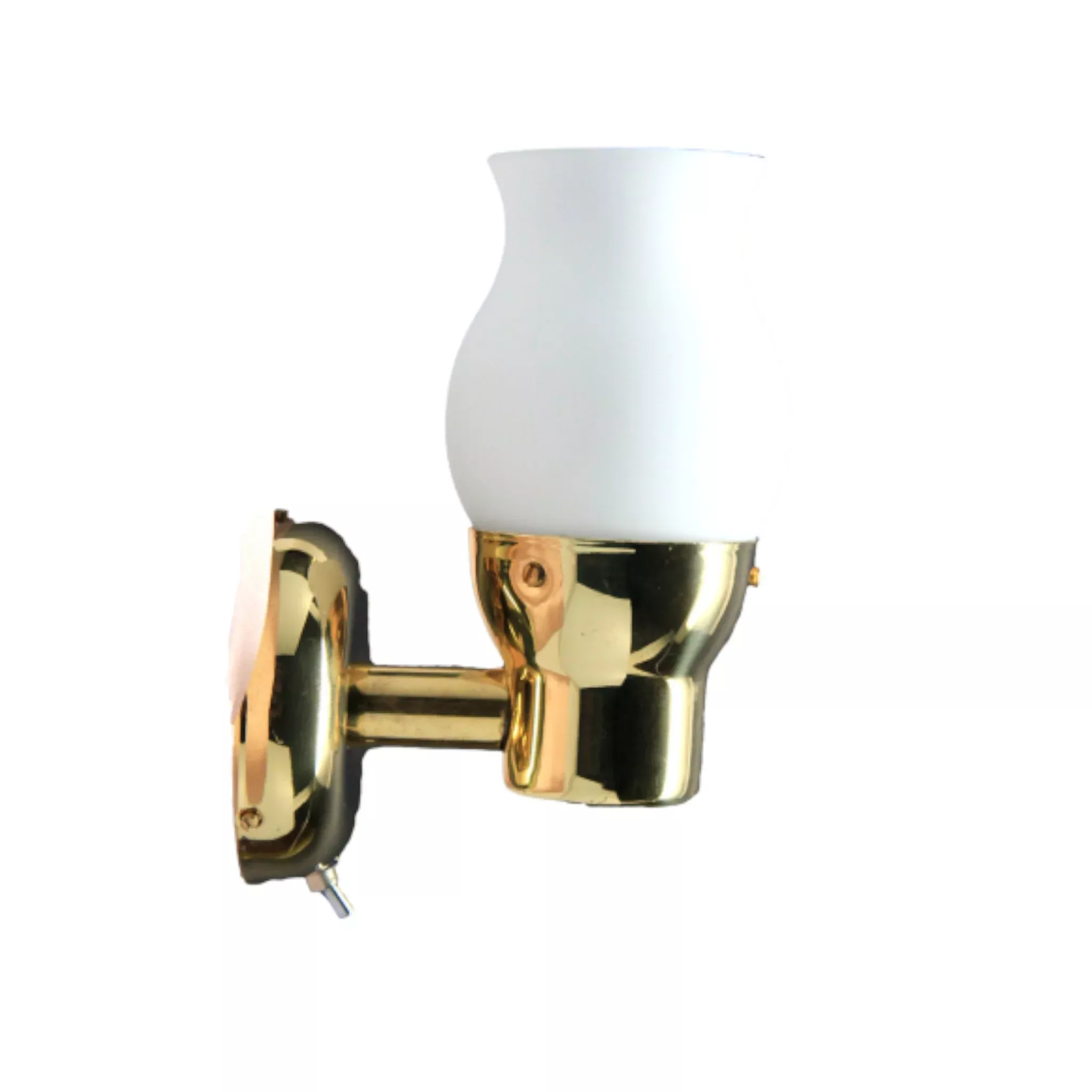 Pactrade Marine Mini LED Brass Dimmable Frosted Glass Wall Light 140LM