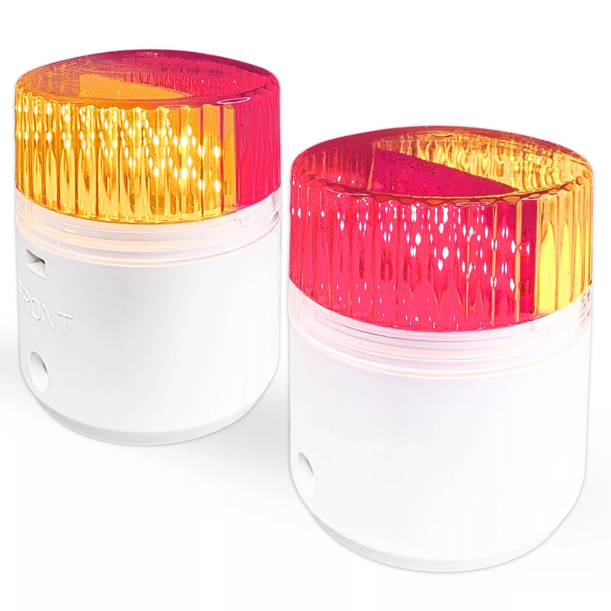 Pactrade Marine Post Guide-On LED Trailer Light Kit (Set of 2) - Amber Front/Red Rear for Night Visibility, Includes 2x 8ft Wires - Fits 2 3/8 Inch PVC Guide Posts - IP67 Waterproof for Boat Trailers