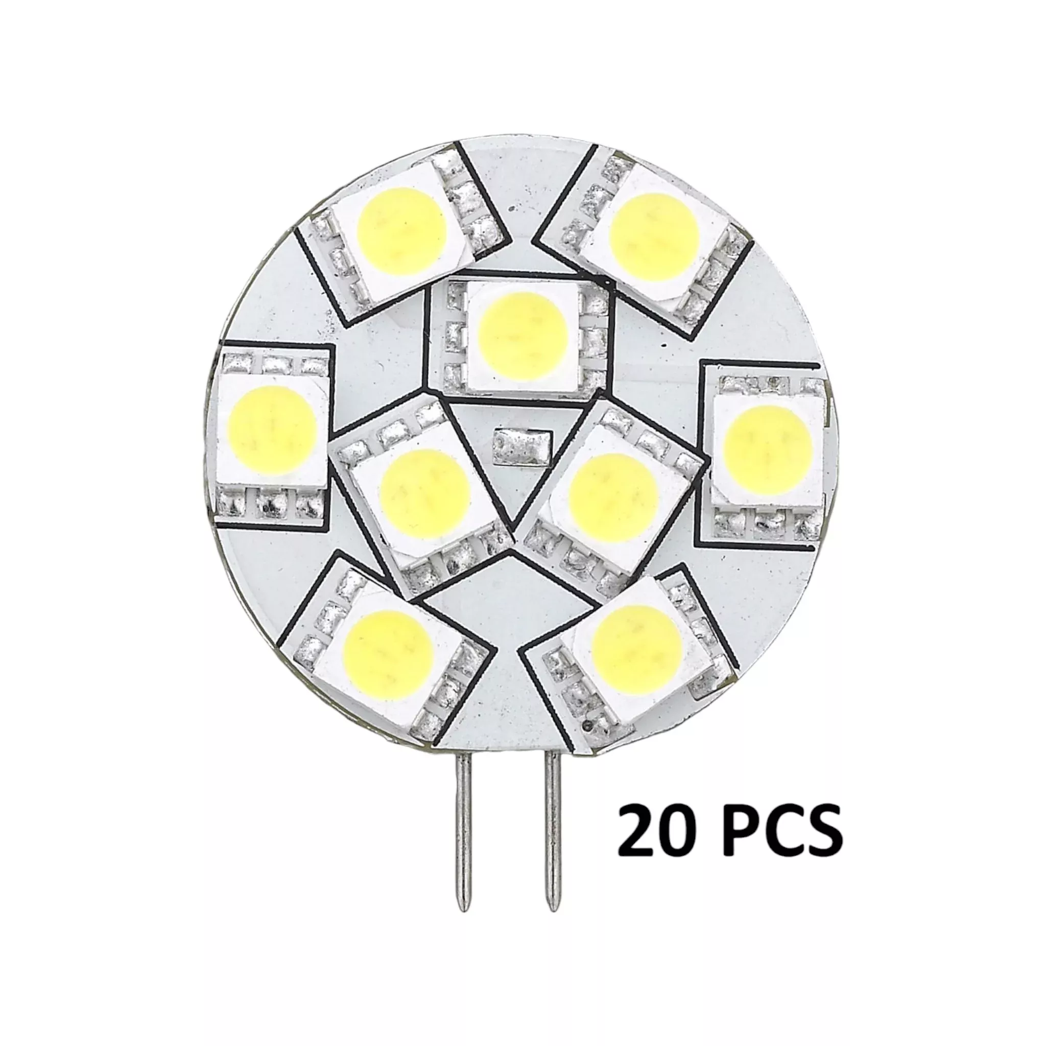 Pactrade Marine Trailer RV Replacement LED Bulb G4 Warm White Side Pin 1.1"Dia 20 PCS