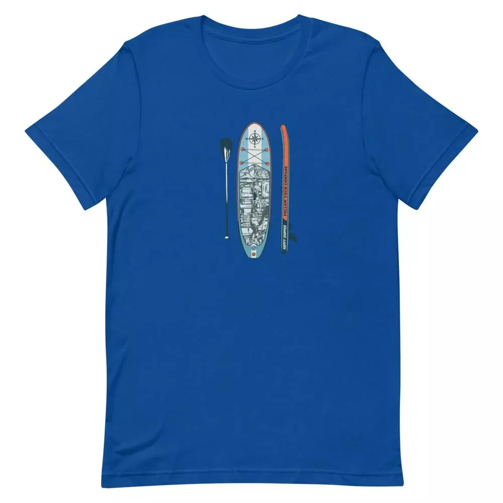 Paddleboard "Powered" Short-Sleeve Unisex T-Shirt