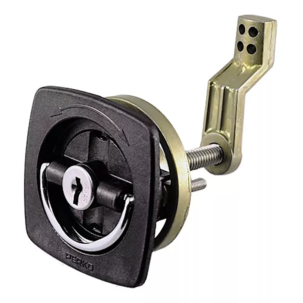 Perko Black Flush Lock - 2.5" x 2.5" w/Offset Cam BarFlexible Polymer Strike [0931DP1BLK]