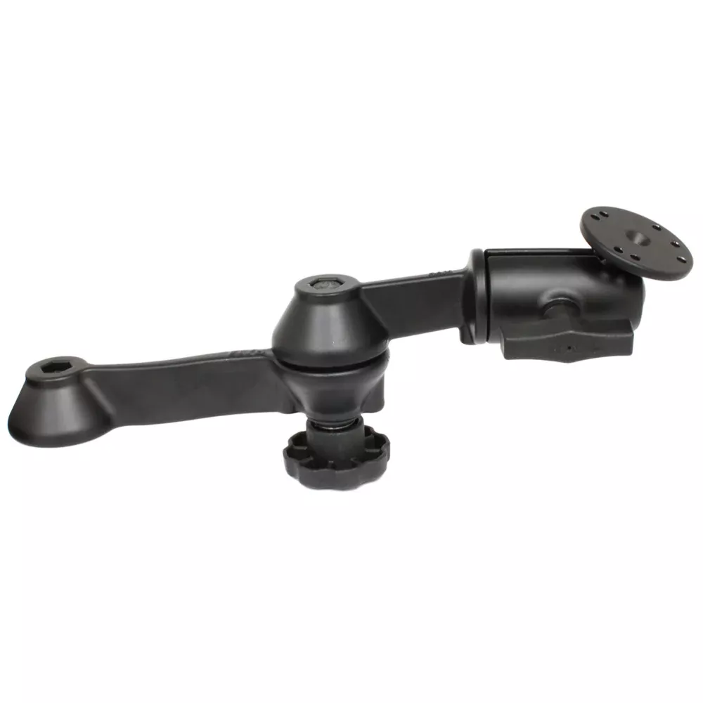 RAM Mount 12″ Double Swing Arm w/2.5″ Round Base – Powder Coated Marine Grade Aluminum [RAM-VB-110-1U]