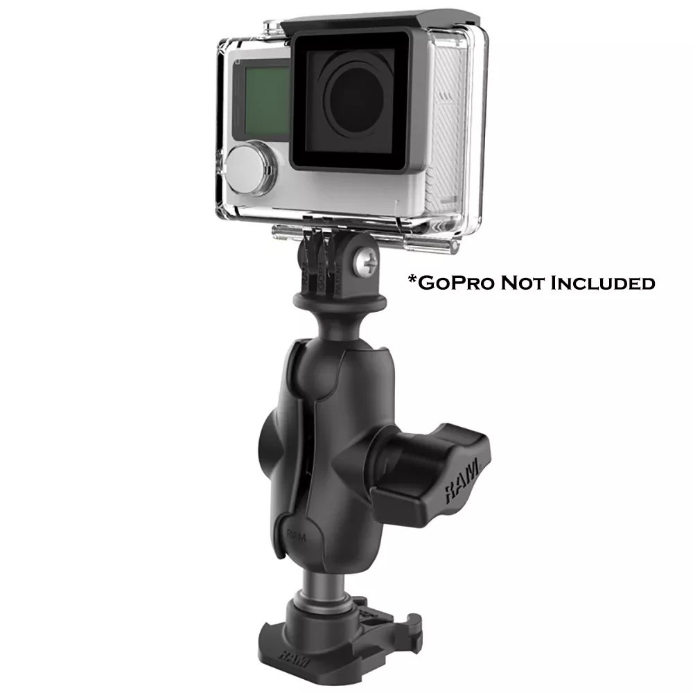 RAM Mount RAM 1" Ball Adapter for GoPro Bases with Short Arm and Action Camera Adapter [RAP-B-GOP2-A-GOP1U]