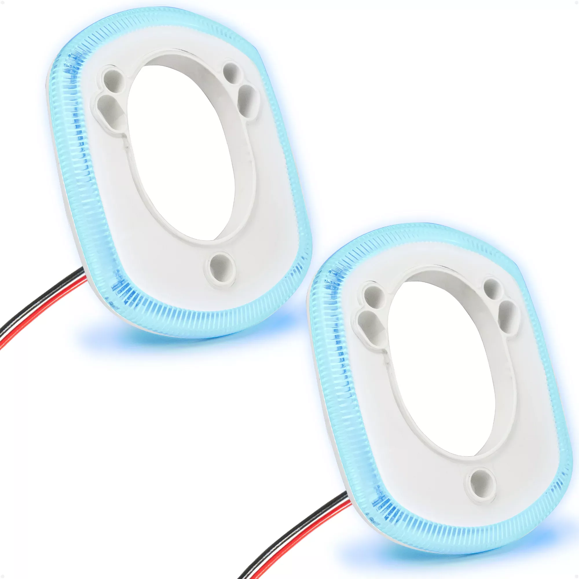 Rod Holder Accent Bezel Ring with Blue LED, 12V, 2-Pack