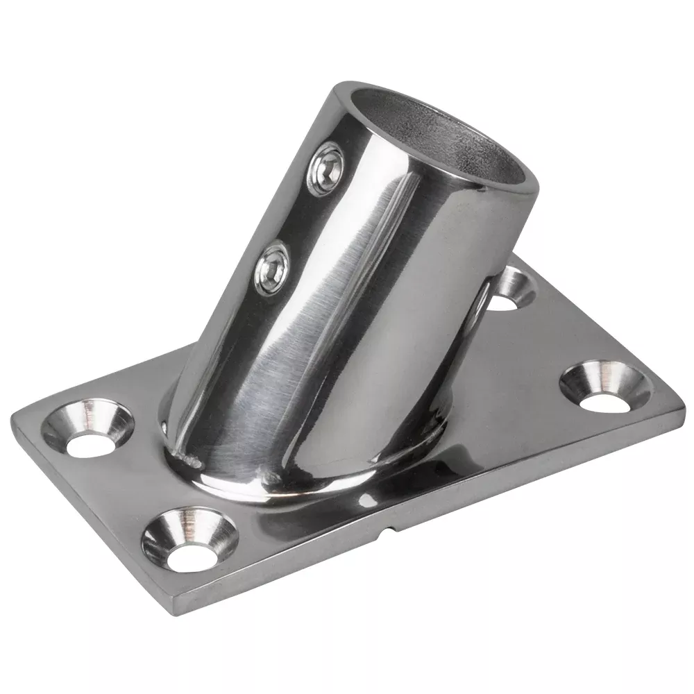 Sea-Dog Rail Base Fitting Rectangular Base 60° 316 Stainless Steel – 1-7/8″ x 3-1/4″ – 1″ OD