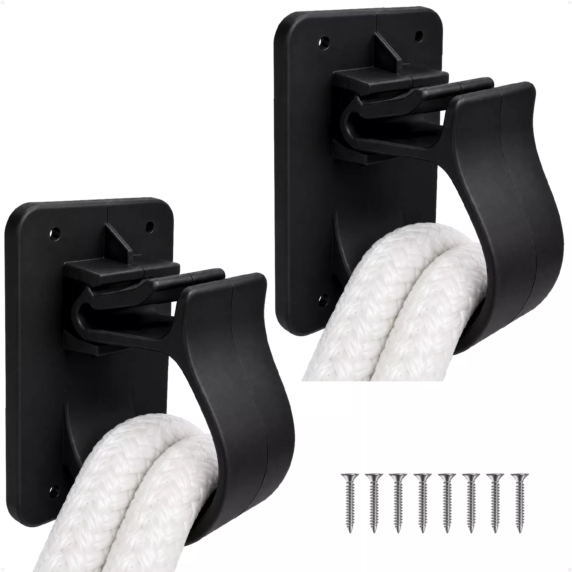 Snapper Line Holder - Holds Up to 50 Ft of 1/2" Line, Black Nylon, 2-Pack
