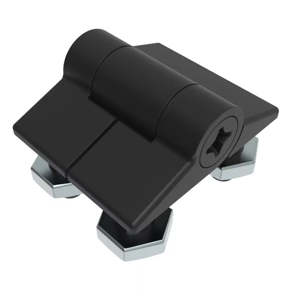 Southco Adjustable Torque Hinge, Symmetric Torque, Small Size, Acetal Copolymer, Natural, Black [E6-10-101-20]
