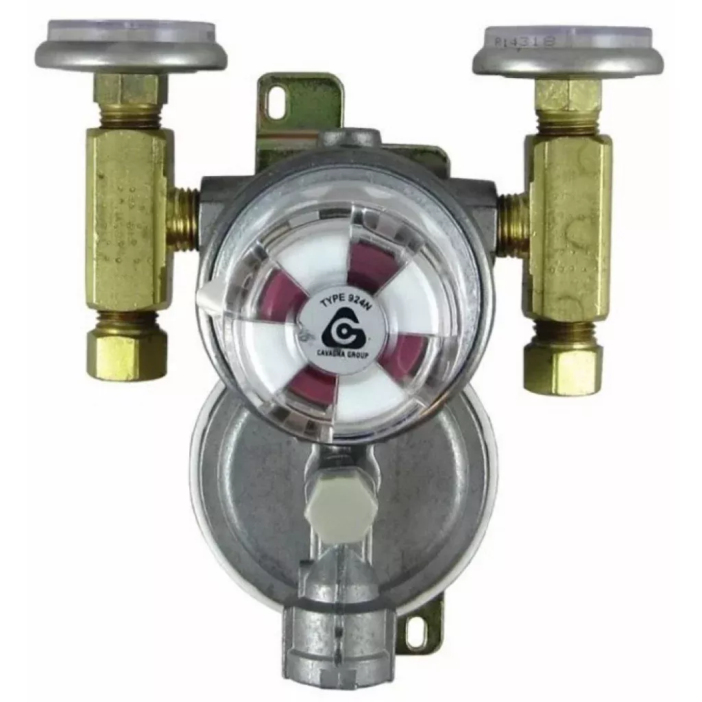 Trident LPG Regulator Wall Mount 2 Stage w/Gauge