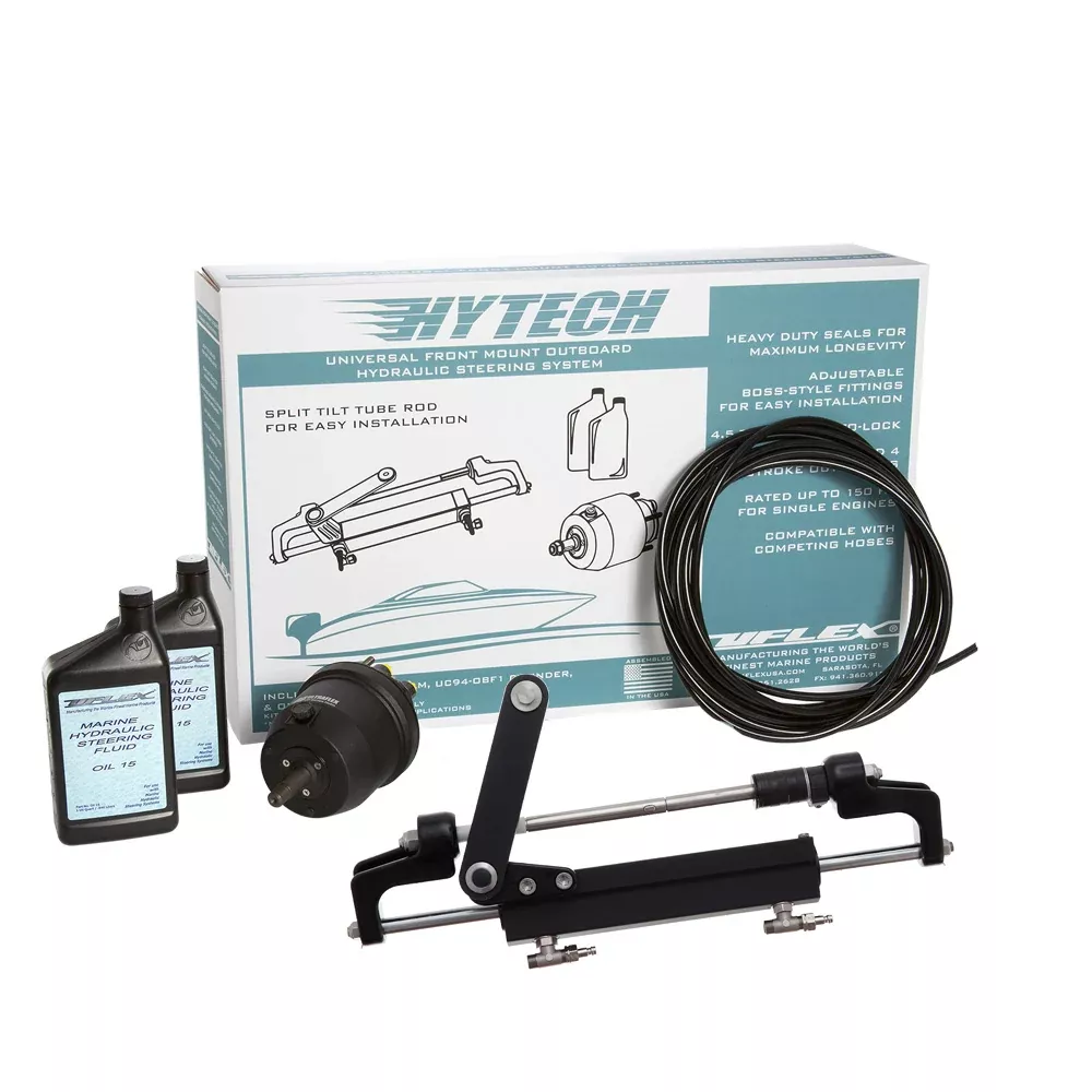 Uflex HYTECH 1.1 Front Mount OB System up to 175HP - Includes UP20 FM Helm, 2qts of Oil, UC95-OBF Cylinder40 Tubing [HYTECH 1.1]