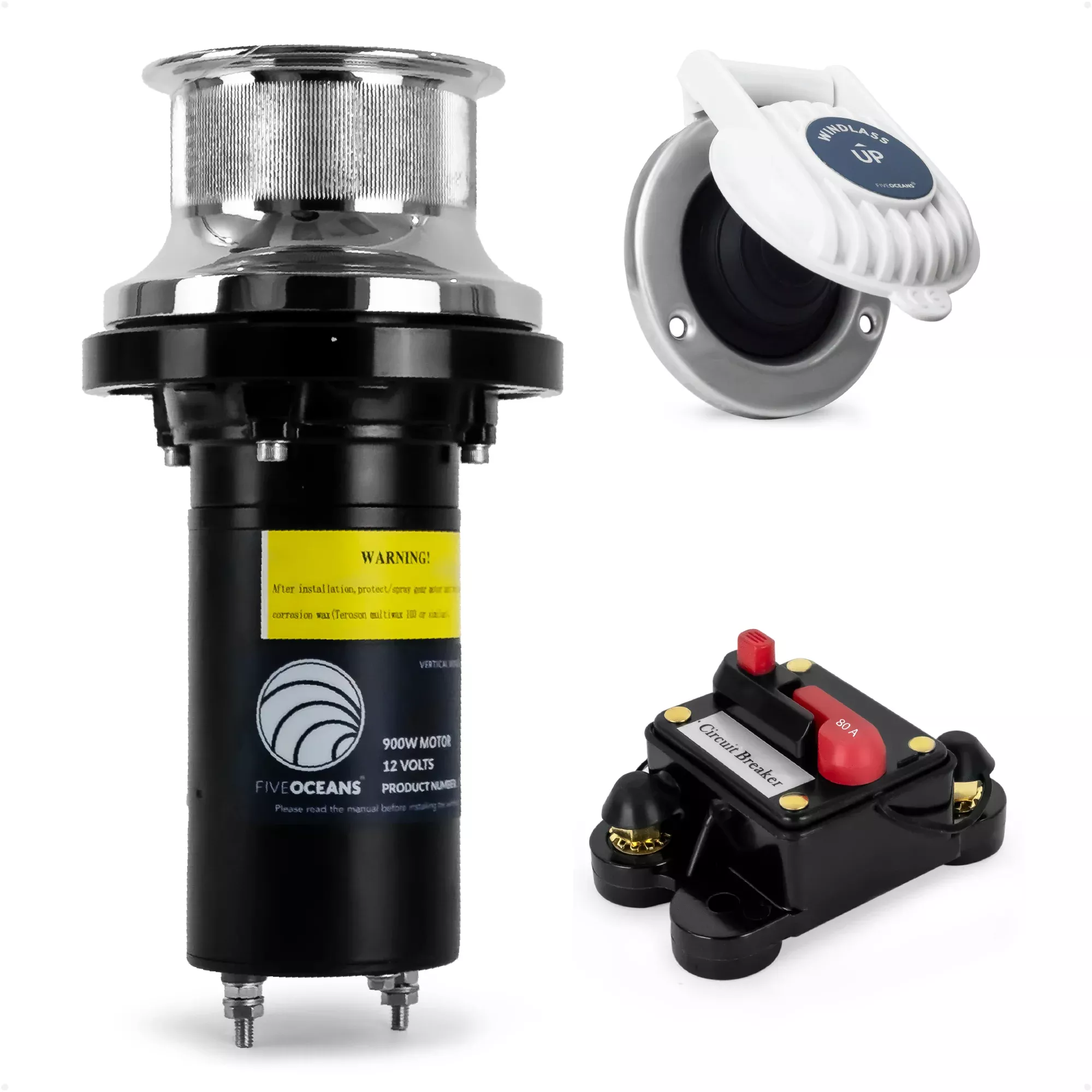 Vertical Capstan Windlass 900W, 12V - Arctic Series