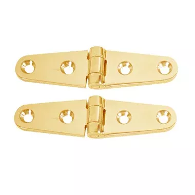 Whitecap Strap Hinge - Polished Brass - 4" x 1" - Pair [S-0604BC]