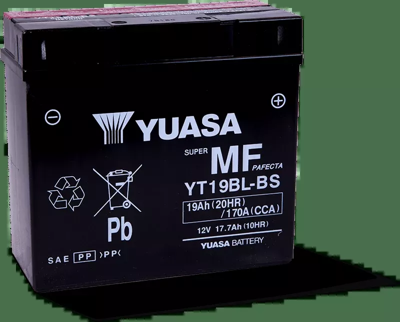 Yuasa YT19BL-BS Maintenance Free AGM 12 Volt Battery (Bottle Supplied)